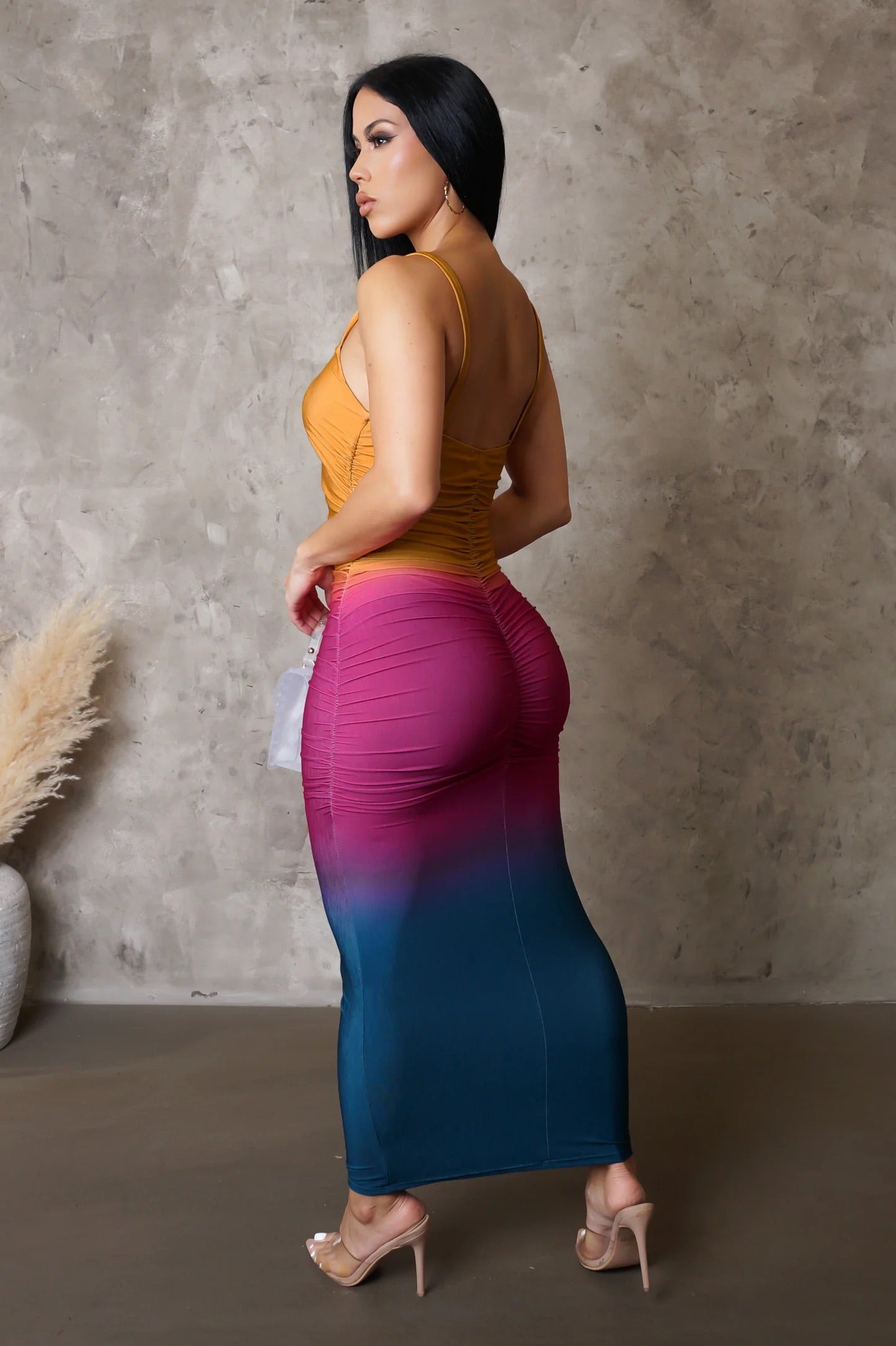 Brickell Tricolor Maxi Dress Multicolor - Ali’s Couture