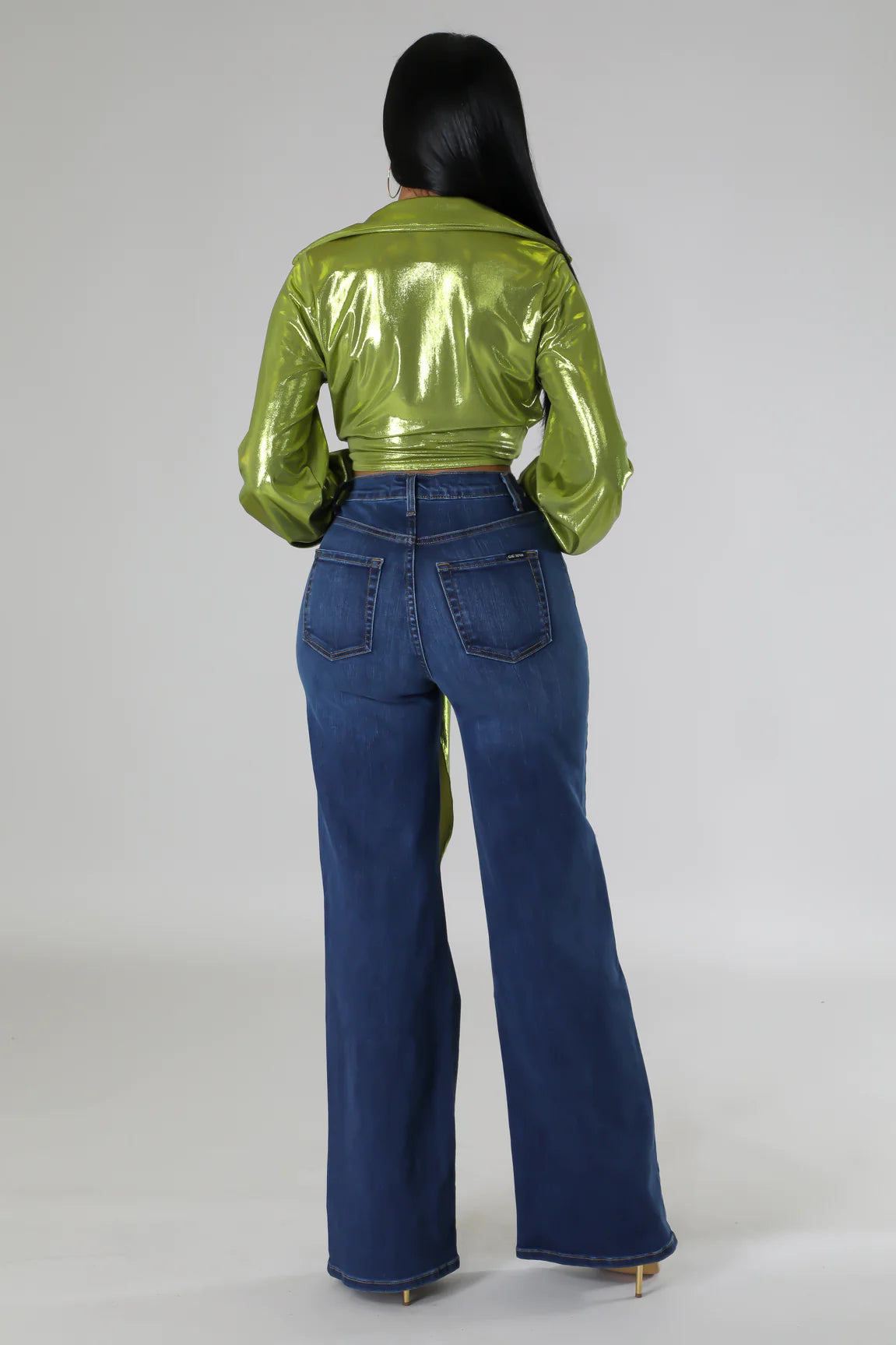 Frazia Wrap Crop Top Green - Ali’s Couture