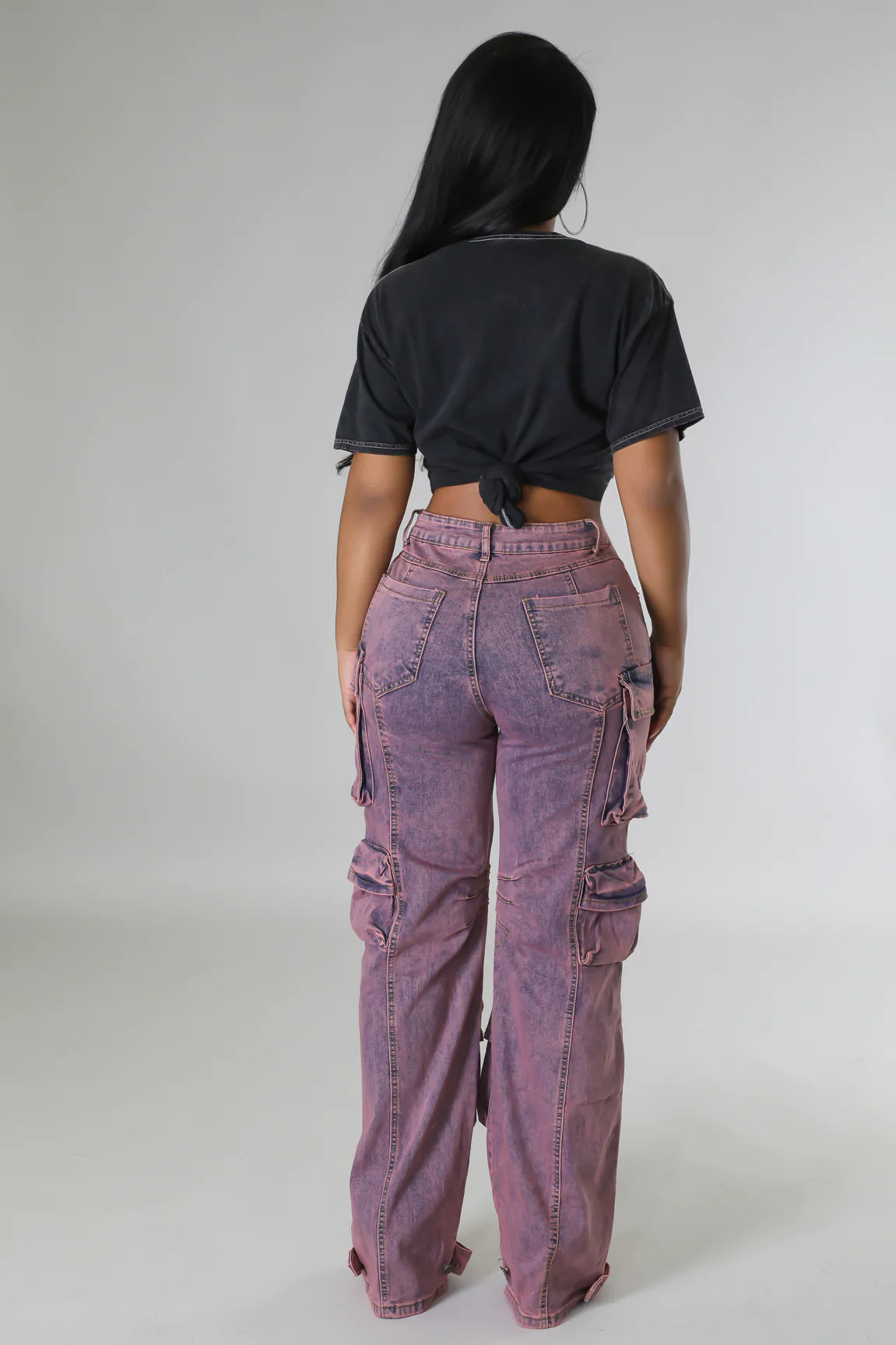 Rough Rider Cargo Jeans Lavender - Ali’s Couture
