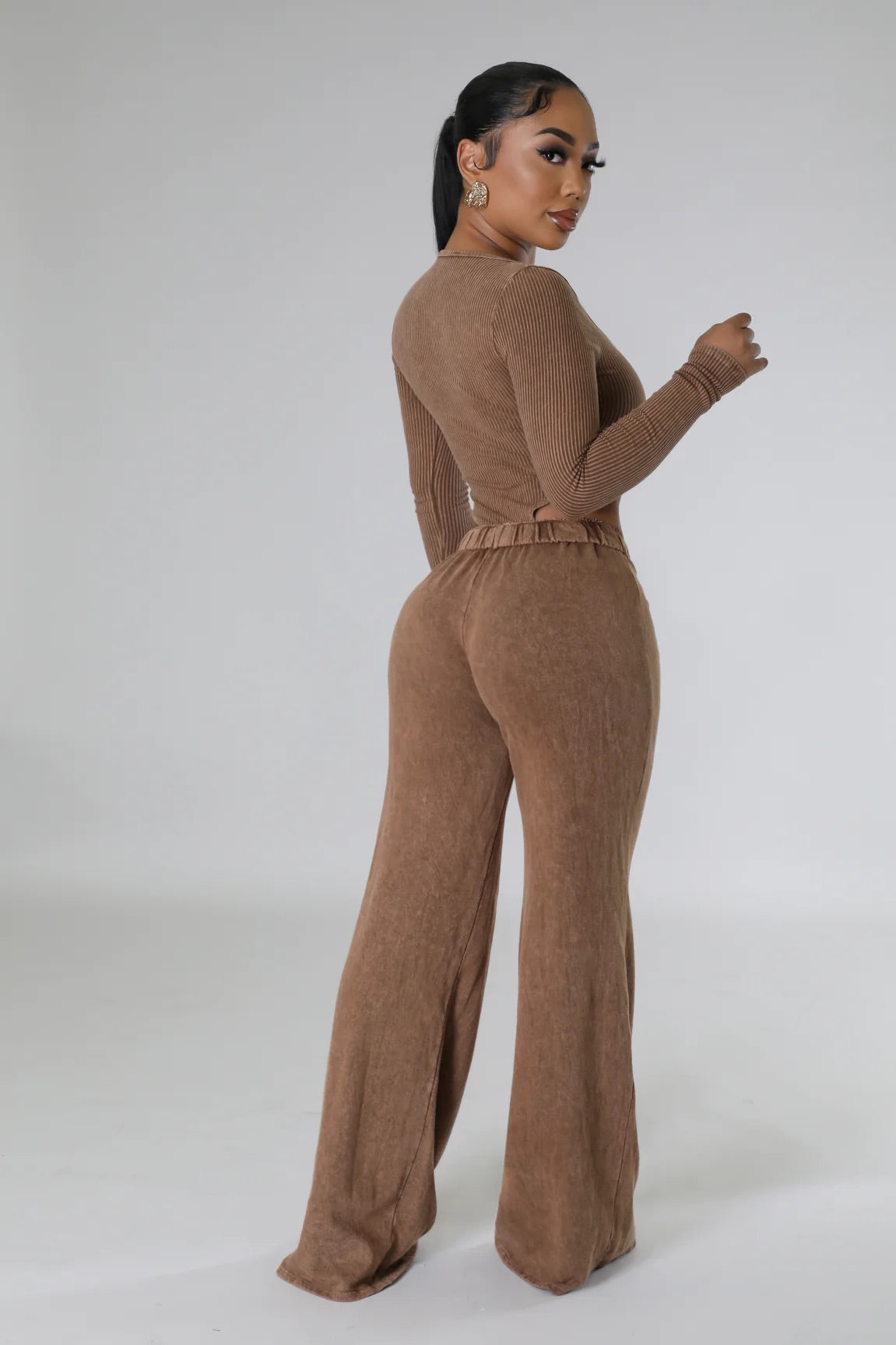 Leona Bodysuit Pant Set Espresso - Ali’s Couture