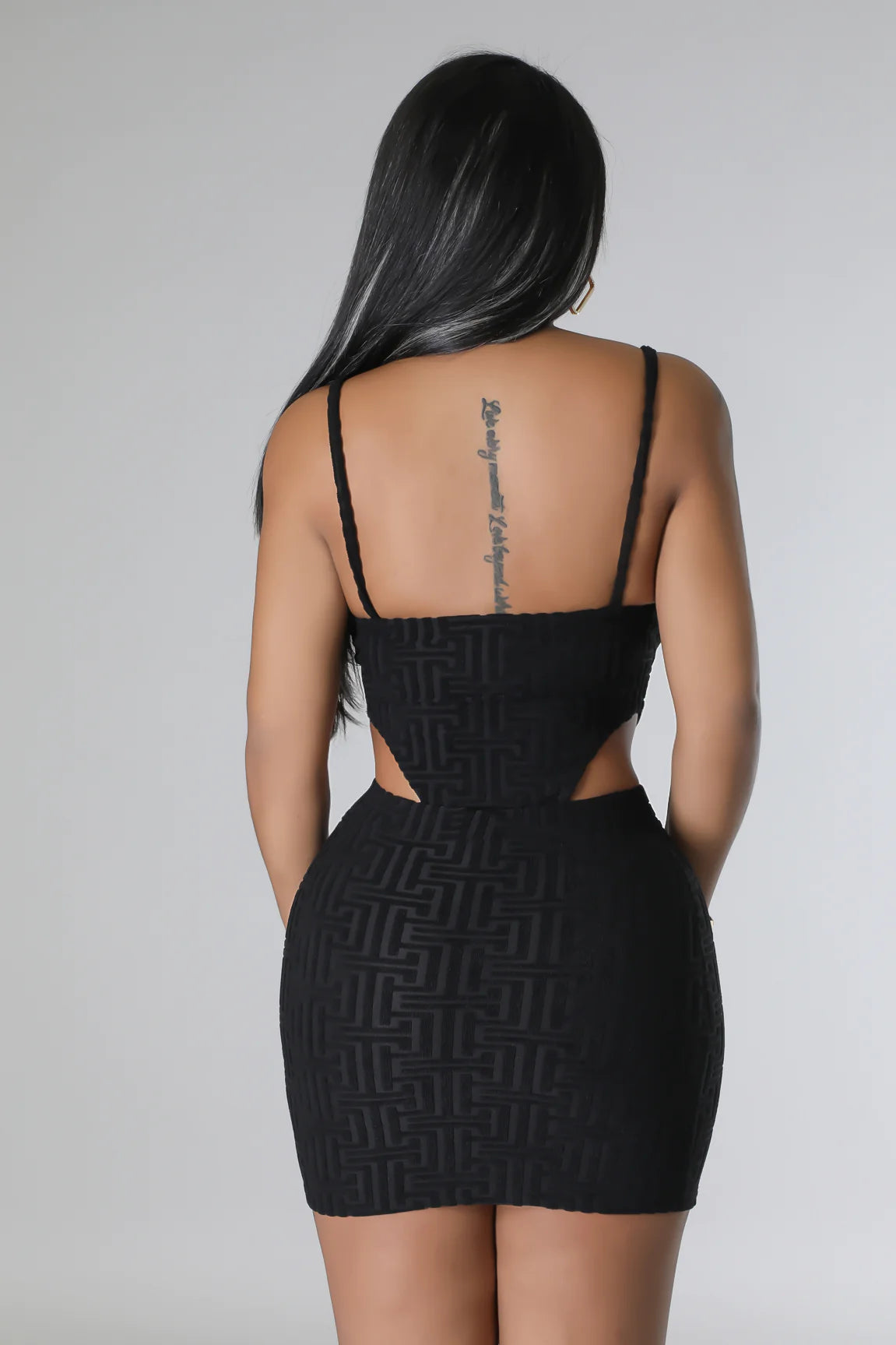 Lizetto Terry Cloth Mini Skirt Set Black - Ali’s Couture