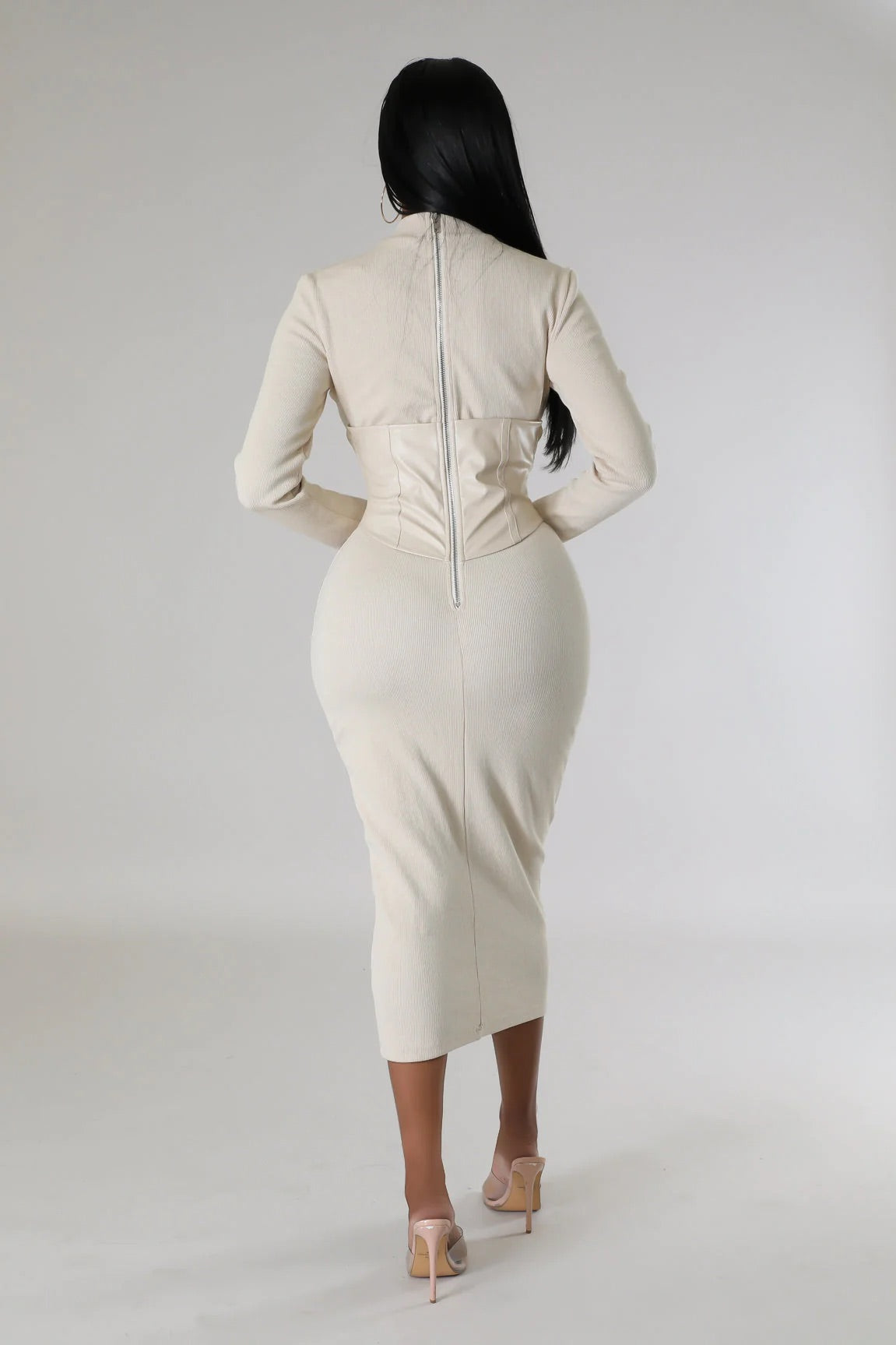 Newtown Corset Midi Dress Nude - Ali’s Couture