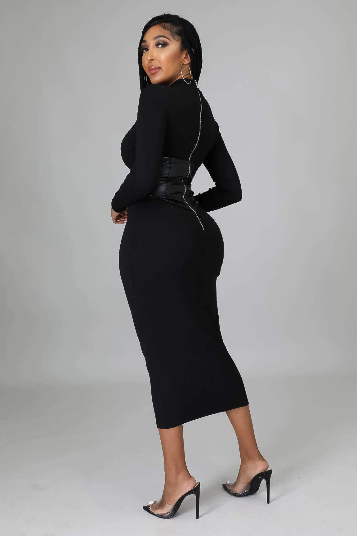 Newtown Corset Midi Dress Black - Ali’s Couture