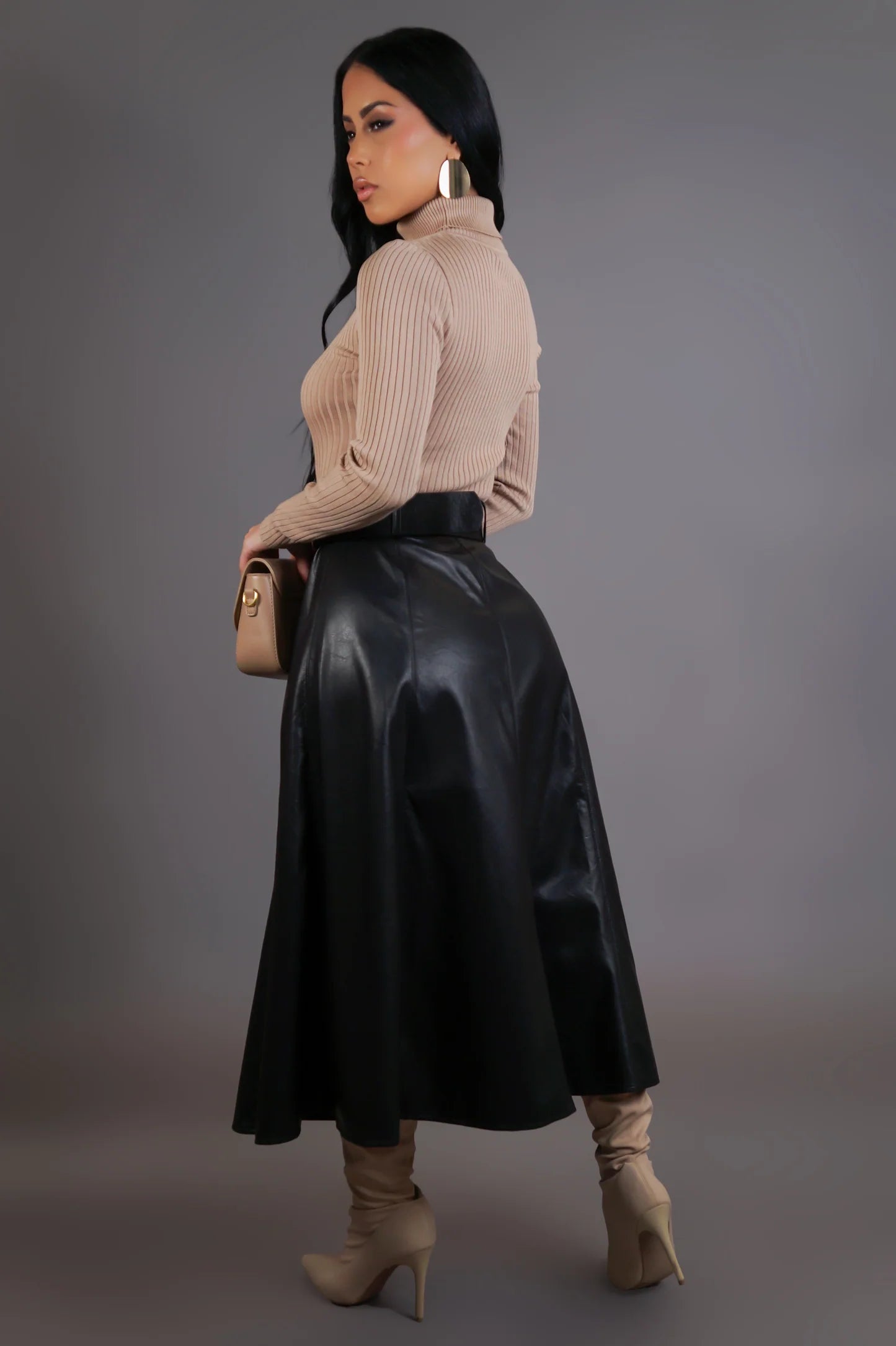 Shiloh Faux Leather Skirt Black - Ali’s Couture