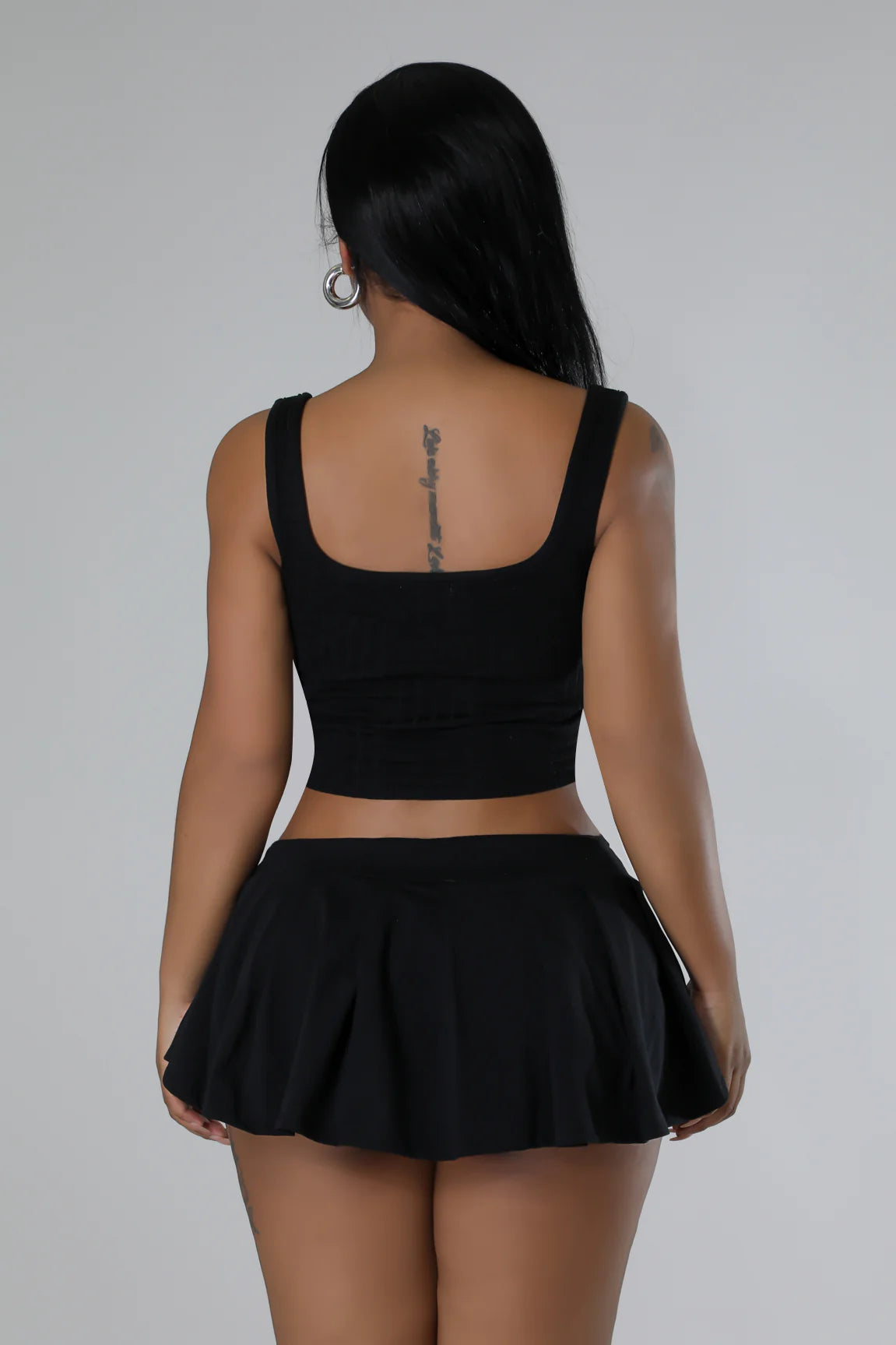 Varsity Tennis Mini Skirt Black - Ali’s Couture