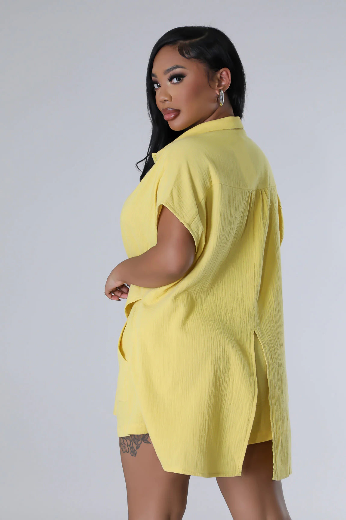 Cali Cove Short Set Yellow - Ali’s Couture