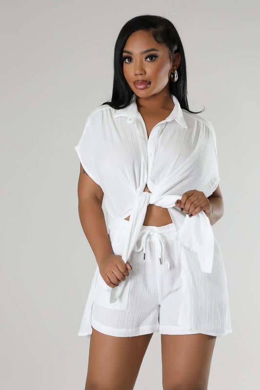 Cali Cove Short Set White - Ali’s Couture