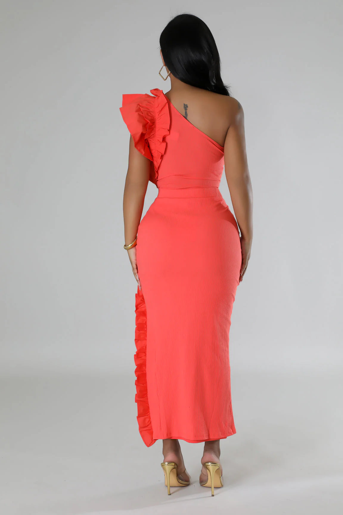 Island Vacay Skirt Set Orange - Ali’s Couture