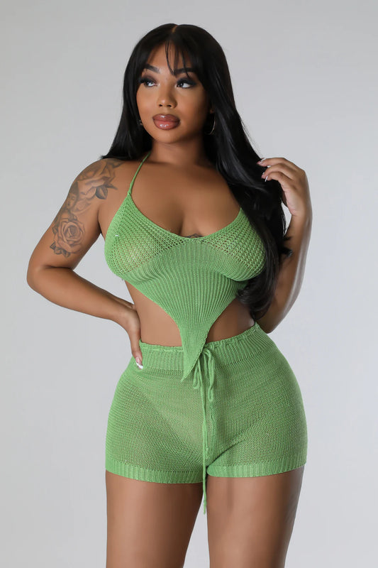 Tahiti Beach Knit Short Set - Ali’s Couture