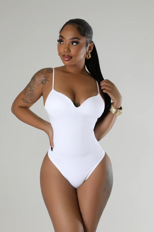 Core Basic Bodysuit White - Ali’s Couture