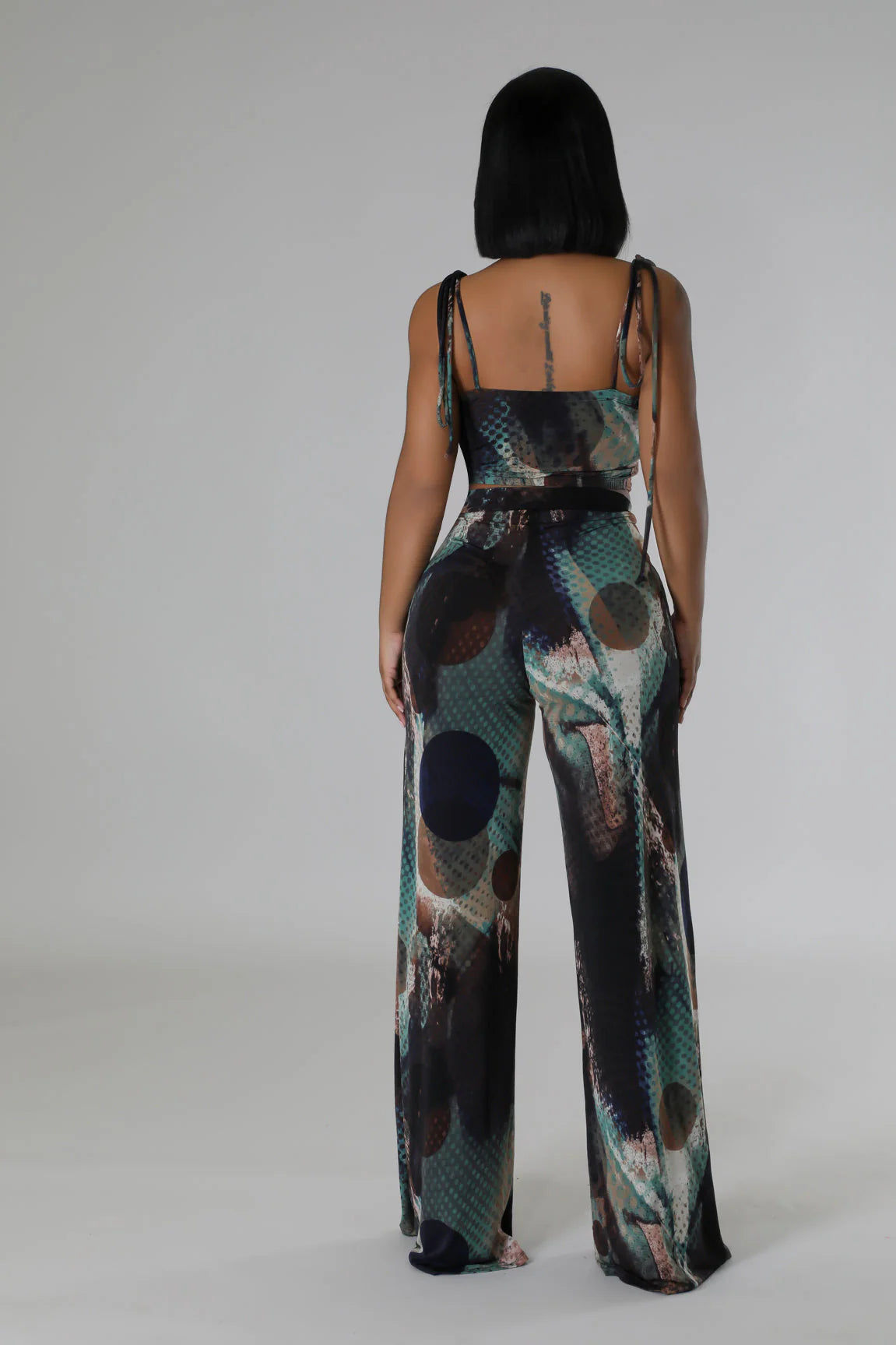 Seaside Safari Printed Pant Set Green - Ali’s Couture