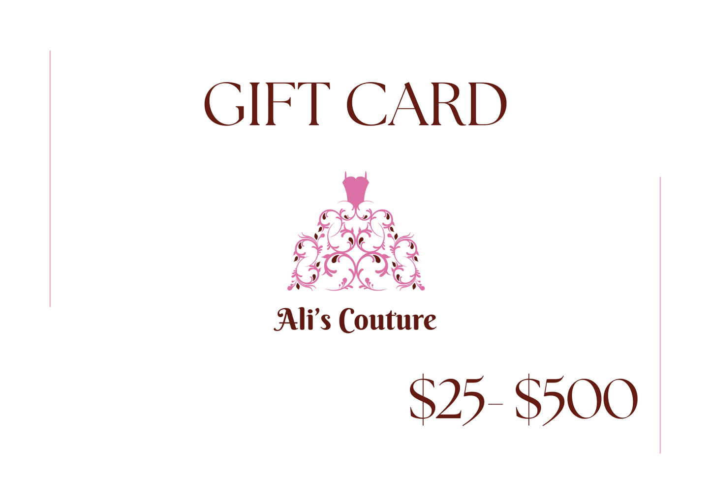 E-Gift Card - Ali’s Couture