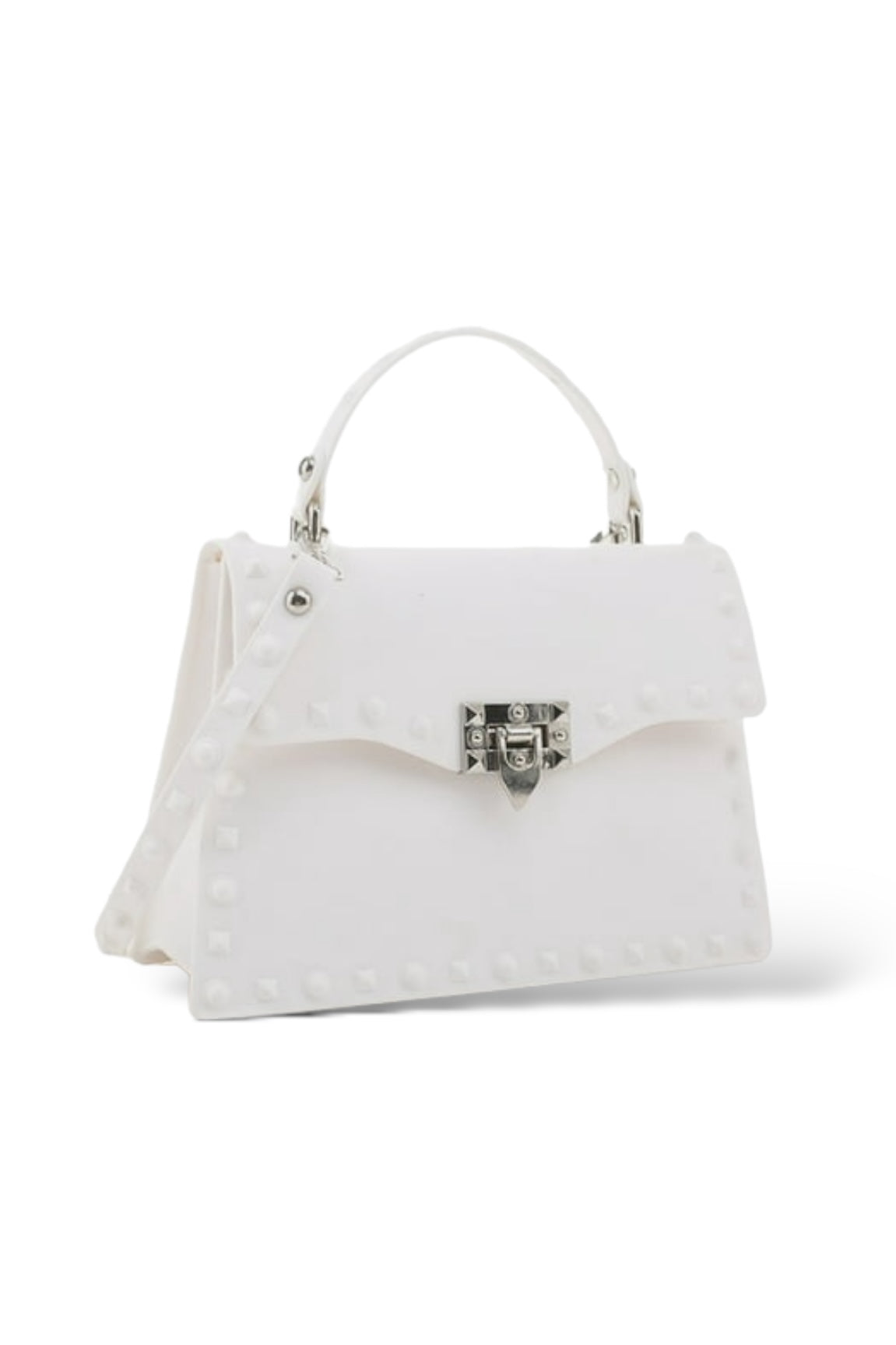Studded Up Jelly Handbag Pearl White - Ali’s Couture