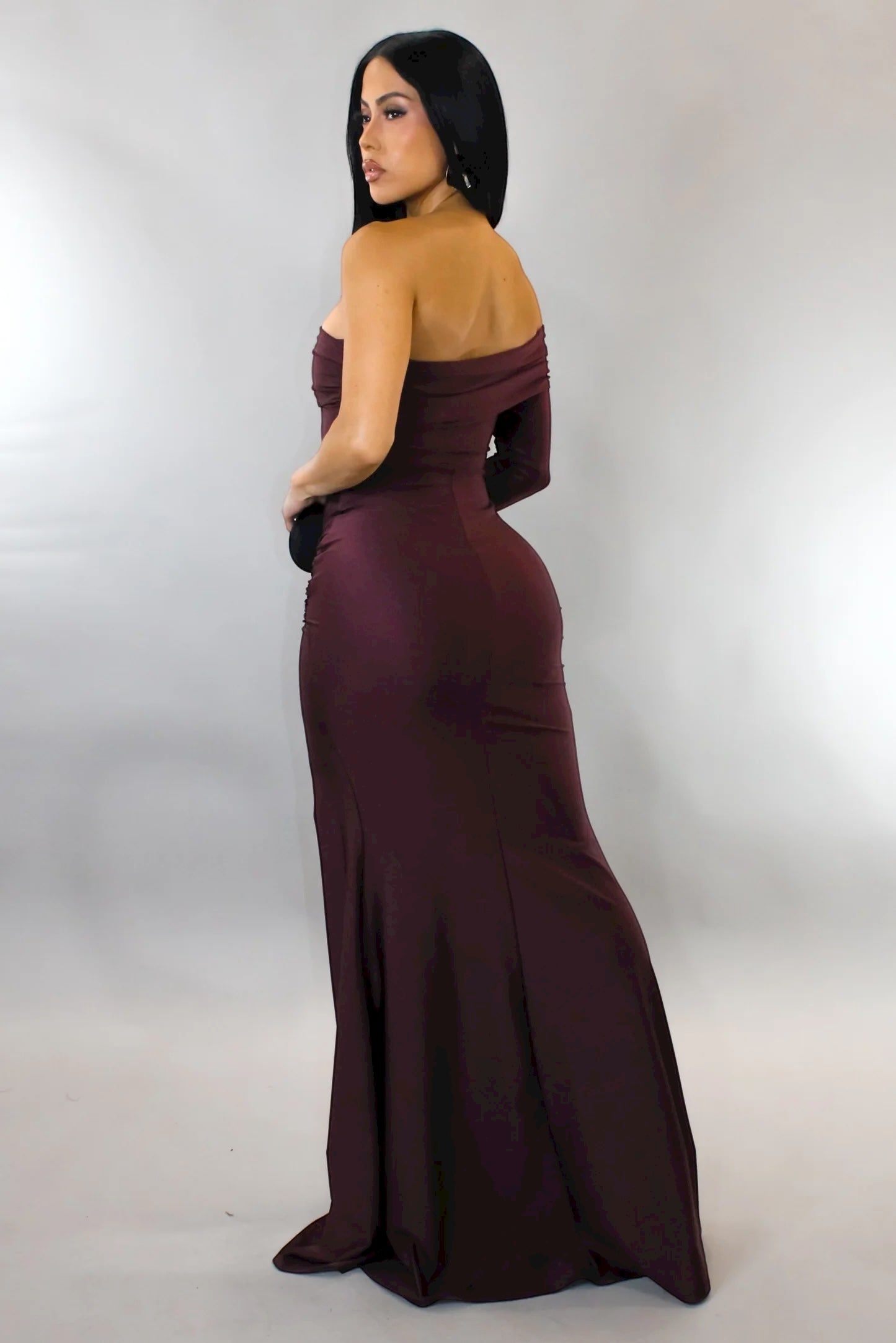 Atlantis One Shoulder Maxi Dress Merlot