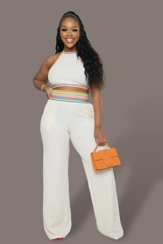 Summer Obsession Pant Set Ivory - Ali’s Couture