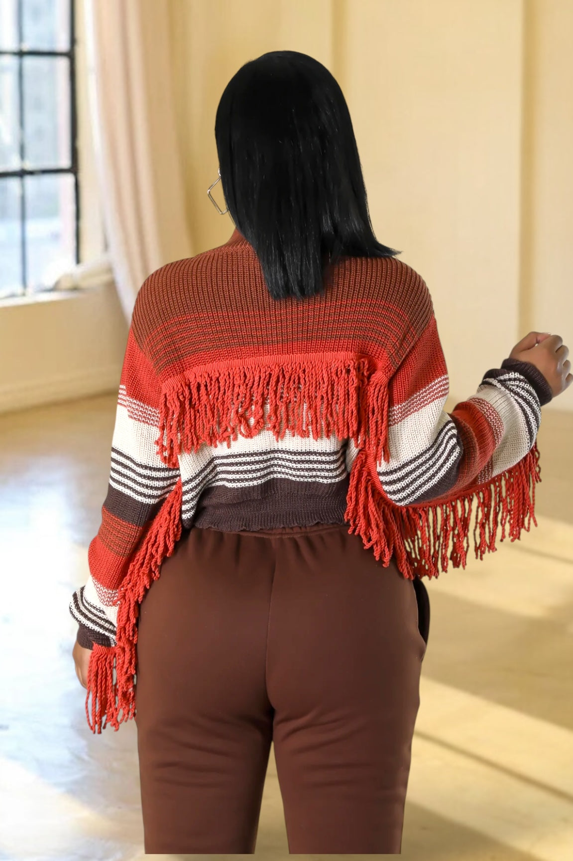 Savanna Fringe Jacket Rust - Ali’s Couture