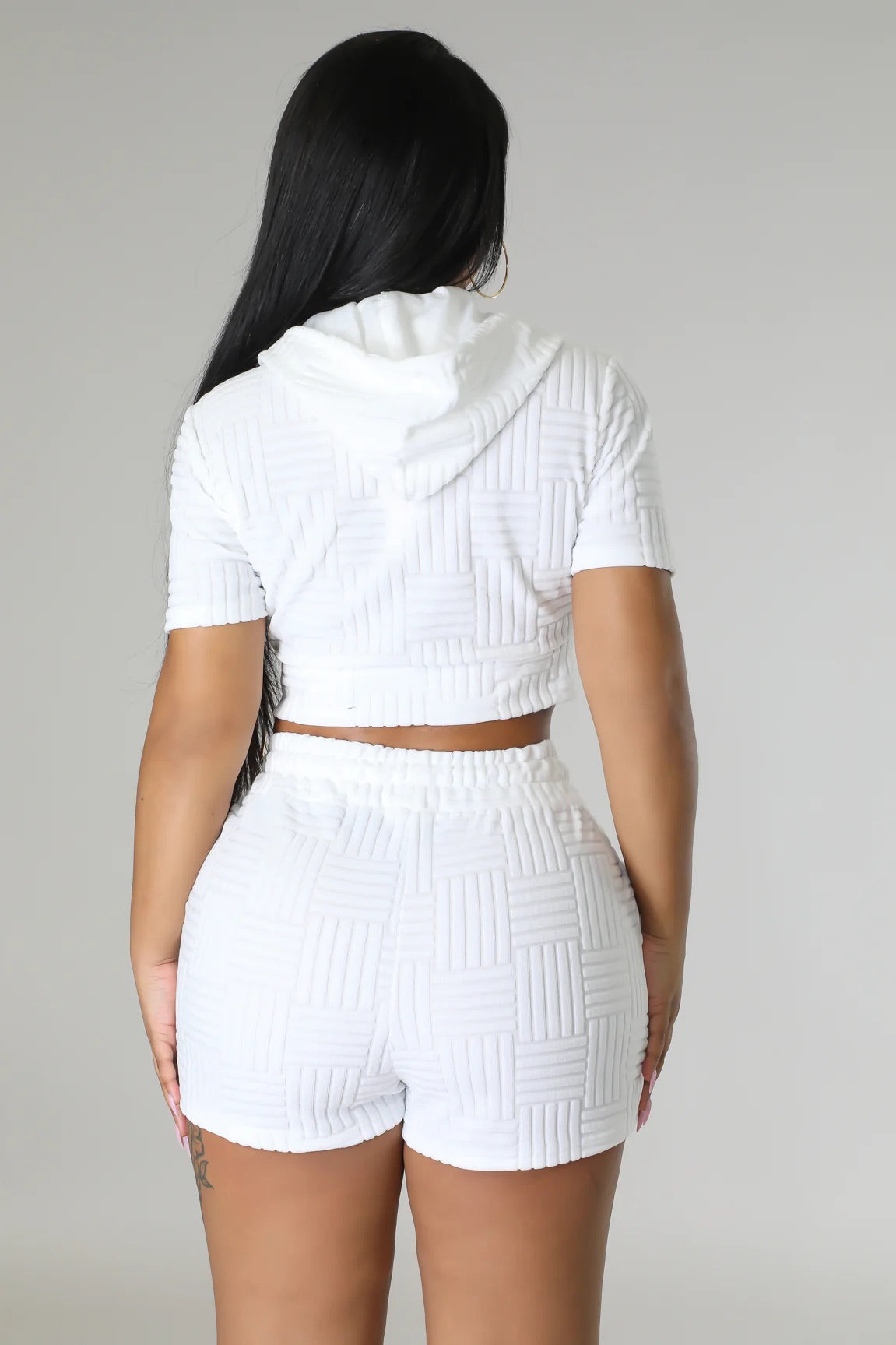 Arushi Terry Cloth Short Set White - Ali’s Couture