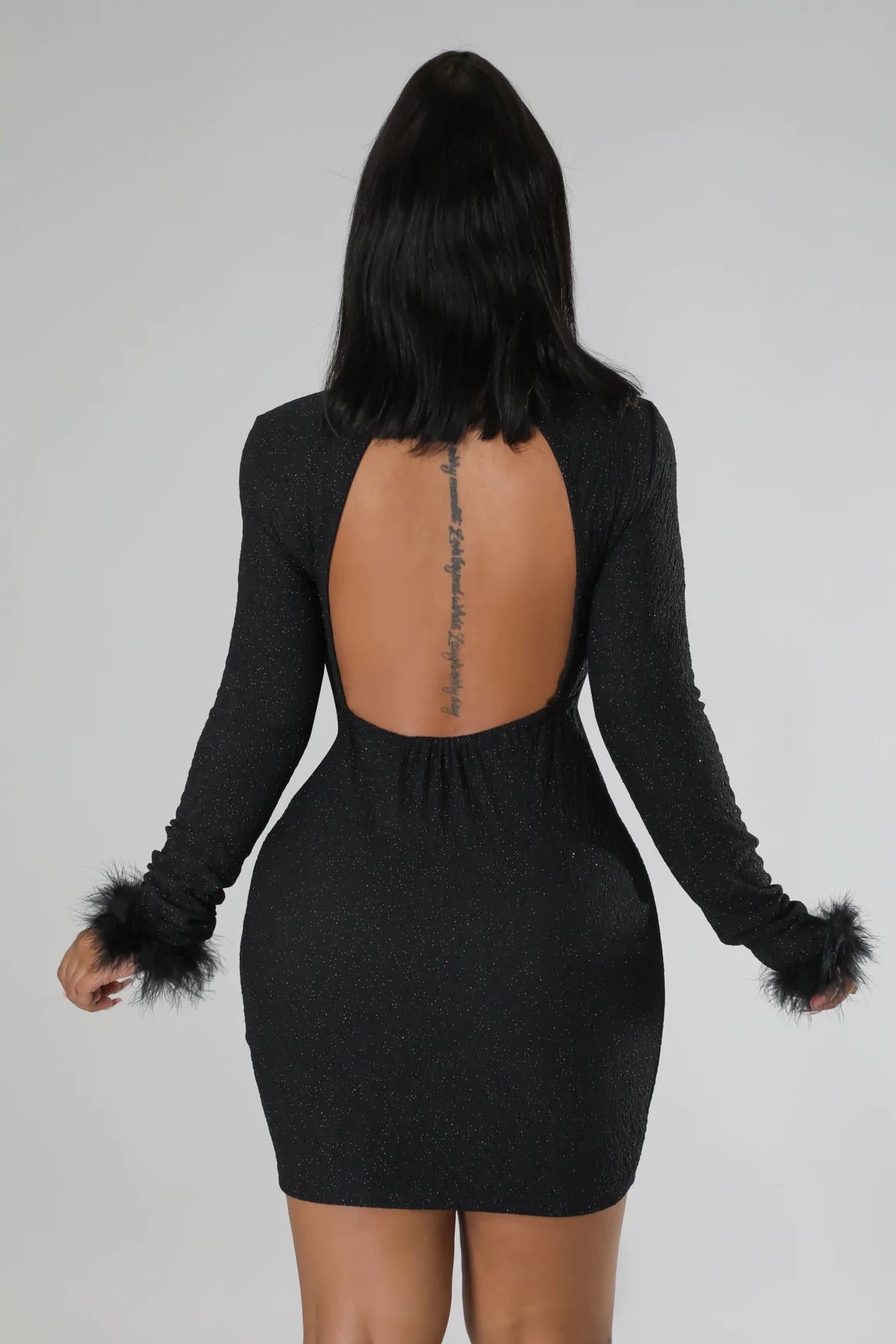 Everlee Cutout Back Mini Dress Black - Ali’s Couture
