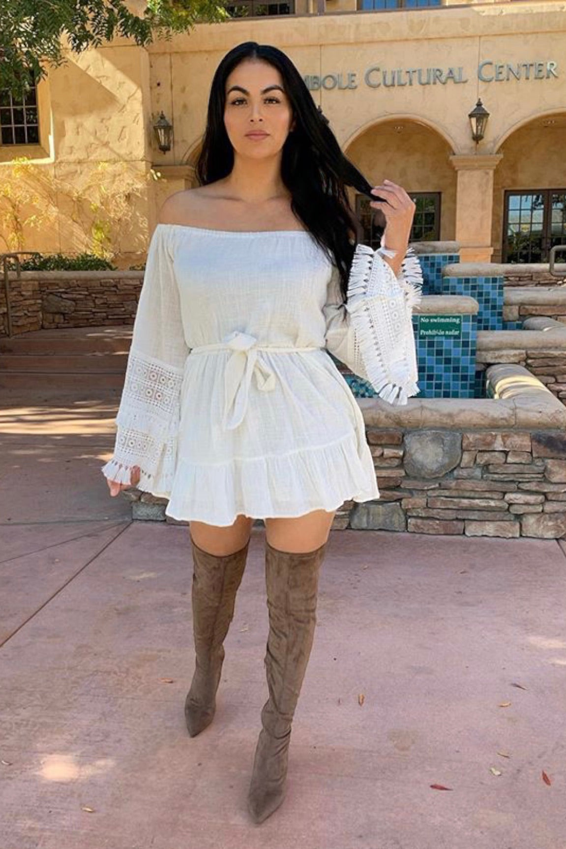 Dalaney Crochet Mini Dress White | Ali's Couture, Small Dalaney Crochet Mini Dress White | Ali's Couture, Small