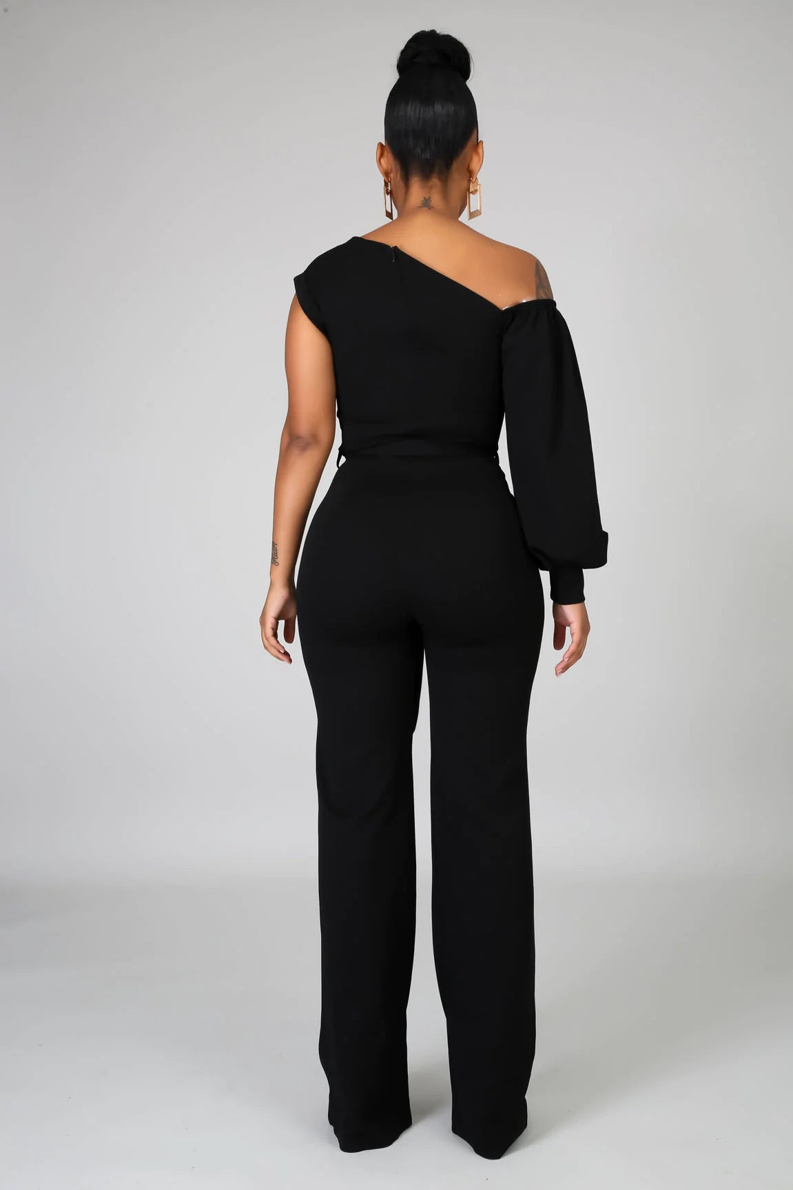 Midnight In Paris One Shoulder Jumpsuit Black - Ali’s Couture