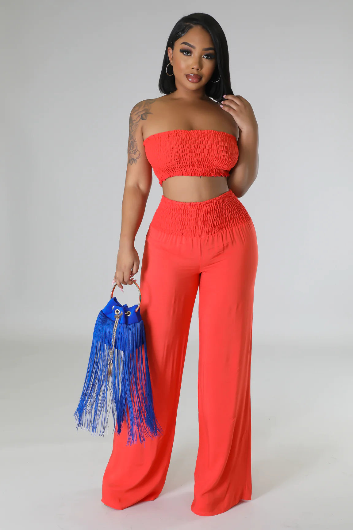 Sail Away Pant Set Coral - Ali’s Couture