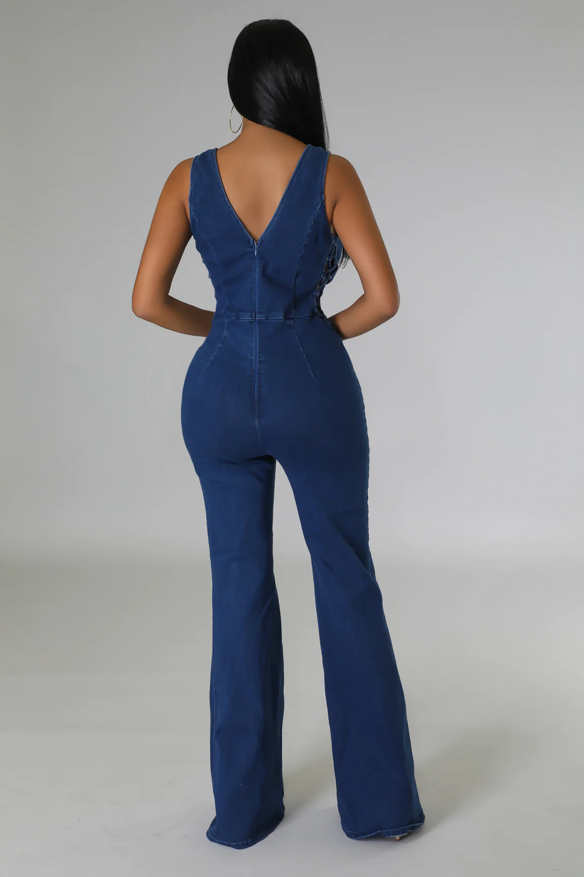 Nicolette Denim Jumpsuit Dark Wash - Ali’s Couture