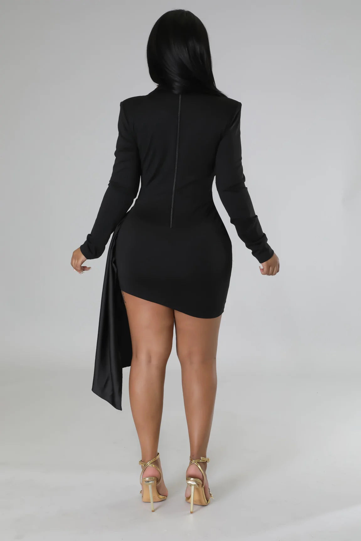 Party Certified Satin Mini Dress Black - Ali’s Couture