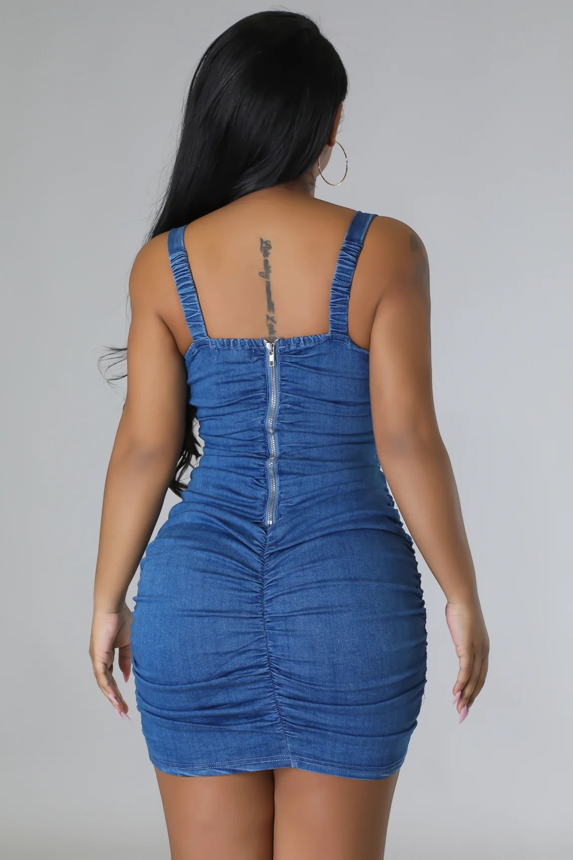 Addison Cutout Mini Dress Medium Denim - Ali’s Couture