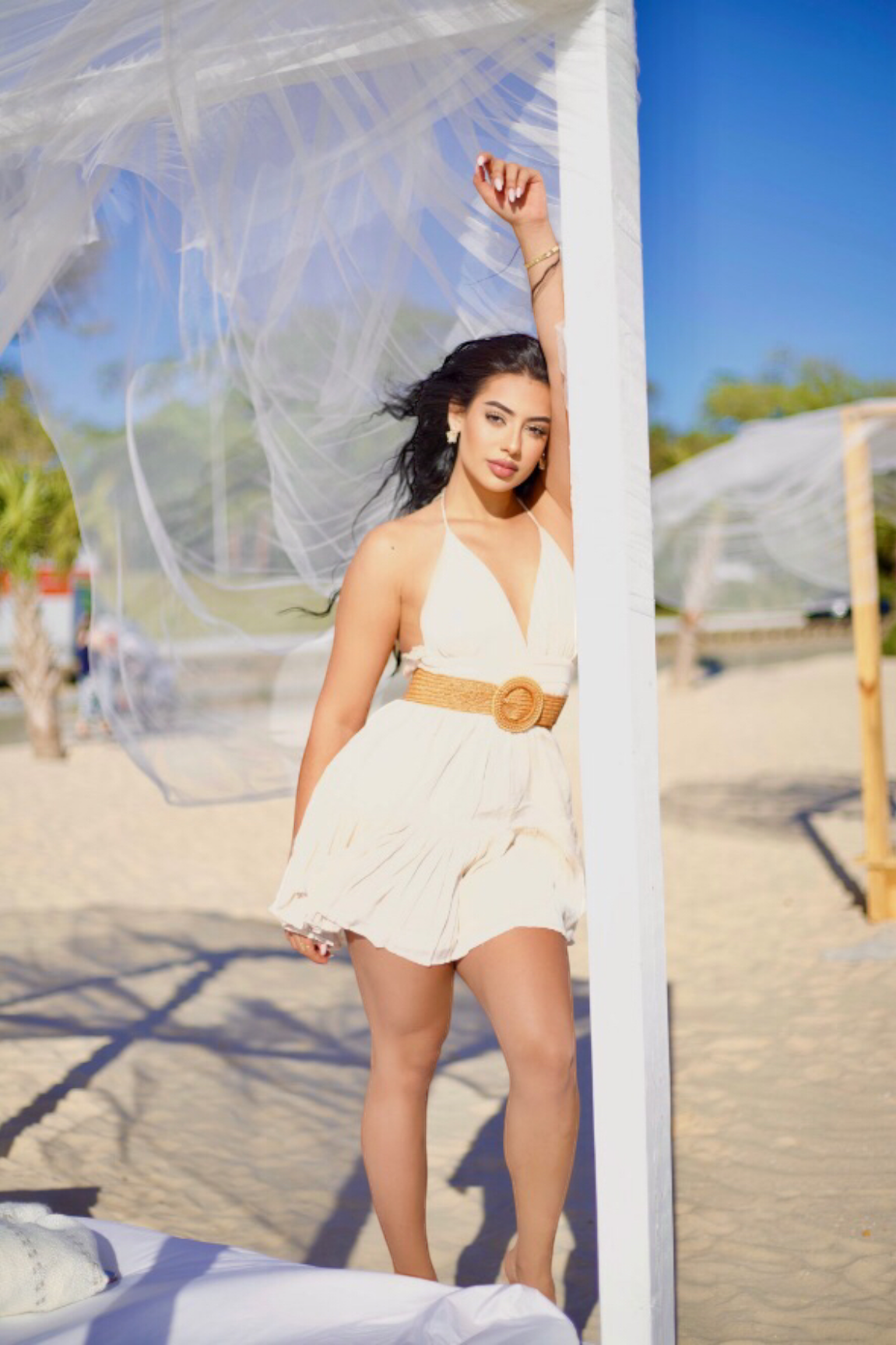 Bottomless Bellini Flare Mini Dress Nude - Ali’s Couture