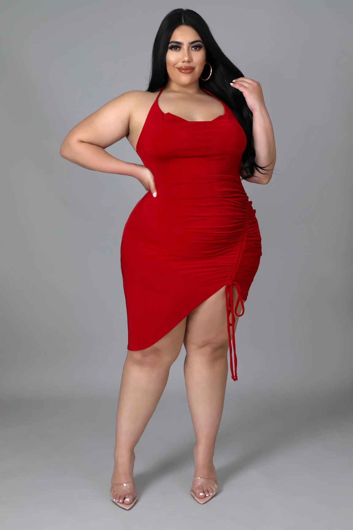 About Last Night Halter Mini Dress Red Merlot (Curvy) - FINAL SALE - Ali’s Couture