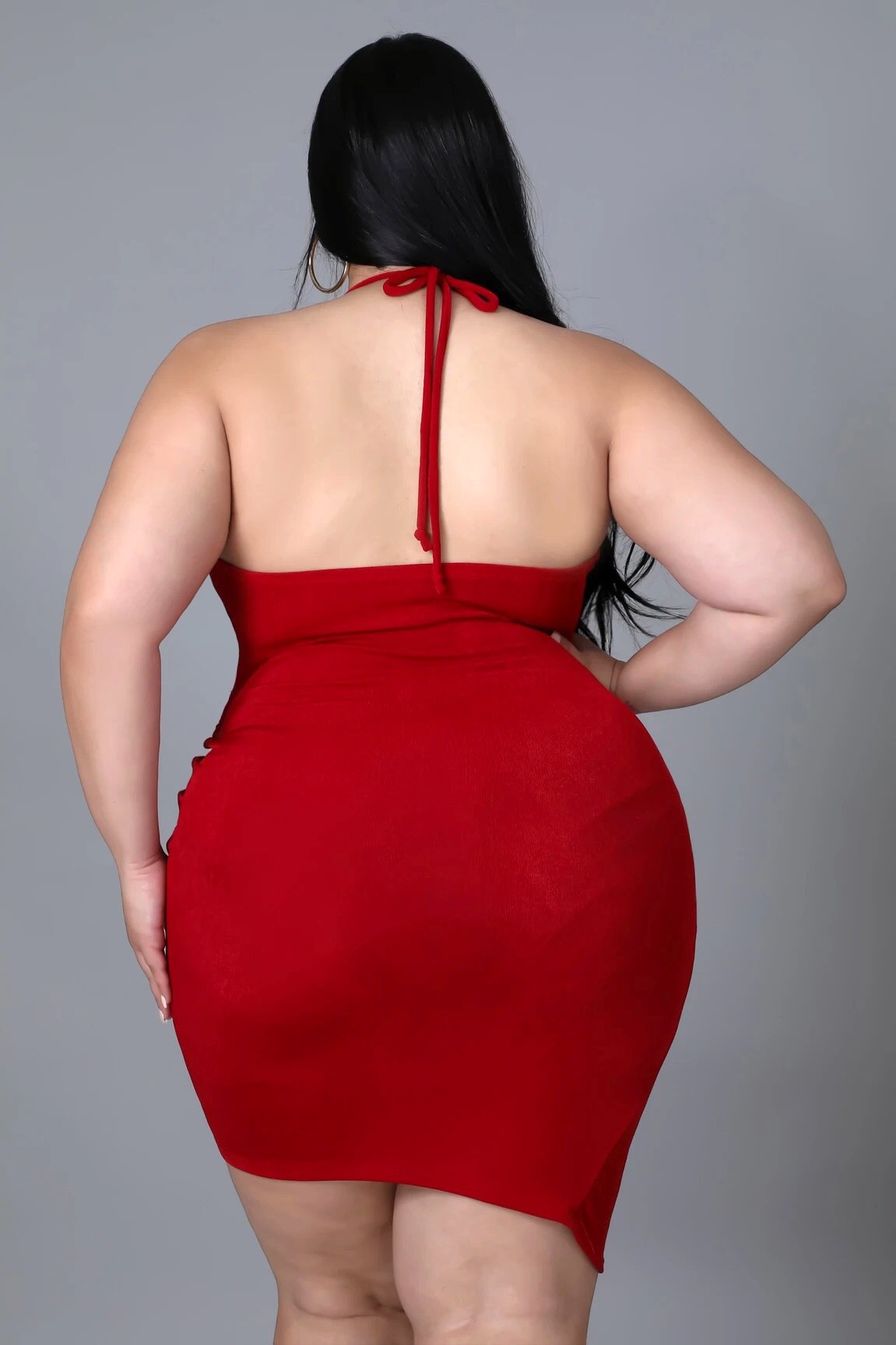 About Last Night Halter Mini Dress Red Merlot (Curvy) - FINAL SALE - Ali’s Couture