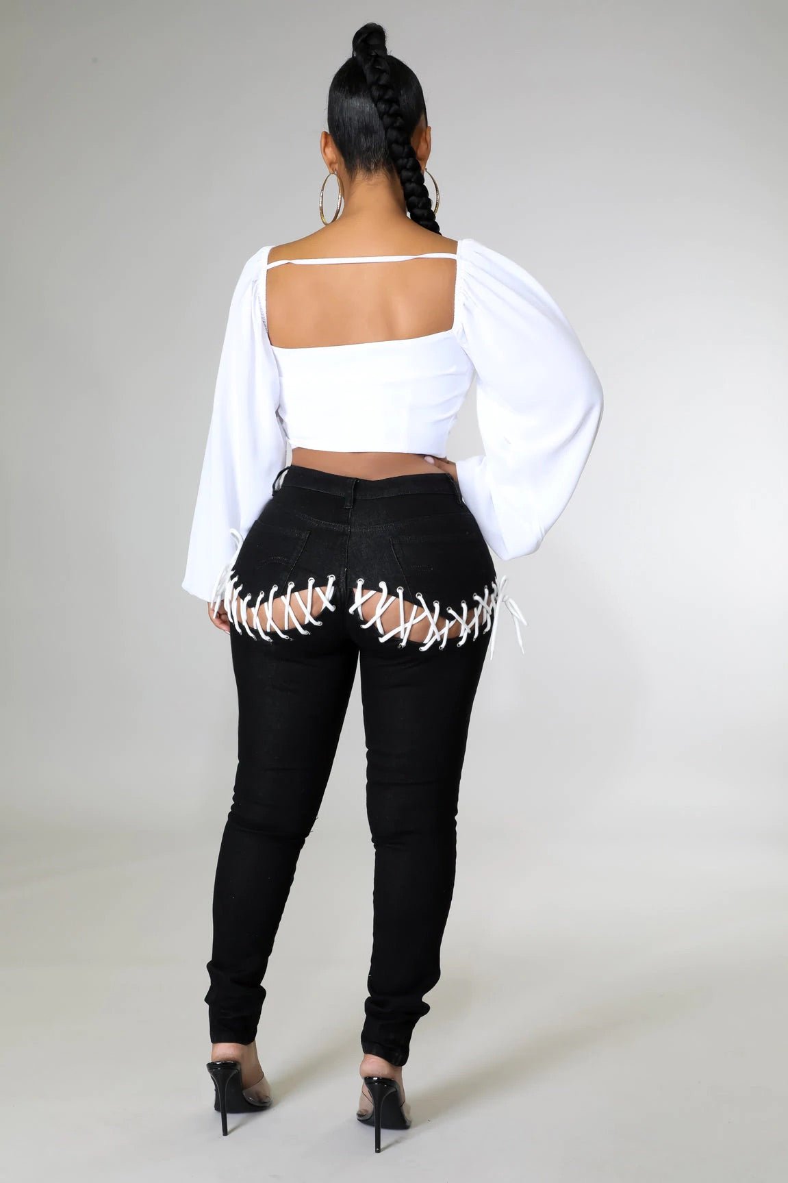 Amara Long Sleeve Crop Top White - FINAL SALE - Ali’s Couture