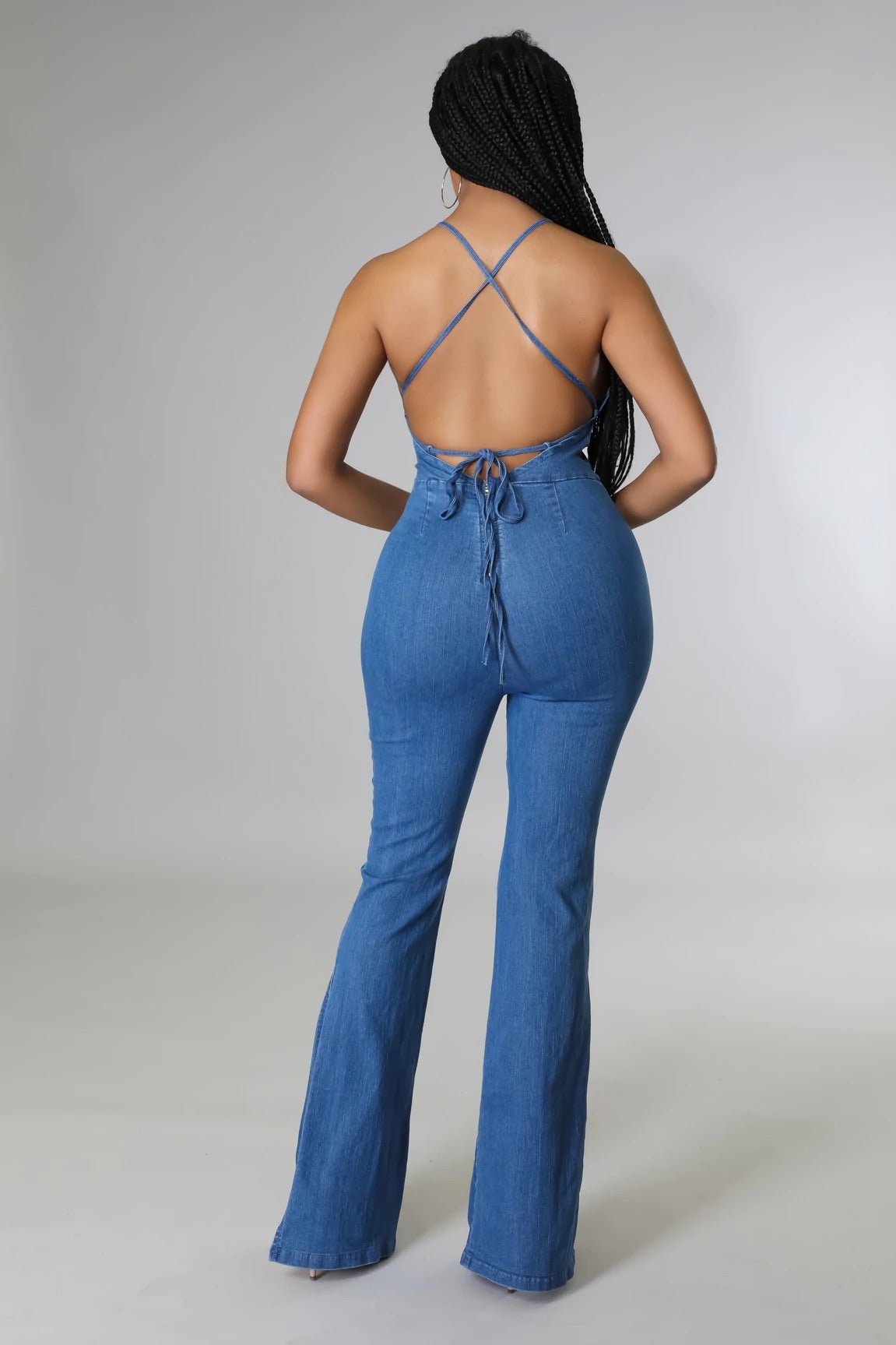Antonia Denim Jumpsuit Medium Wash - Ali’s Couture