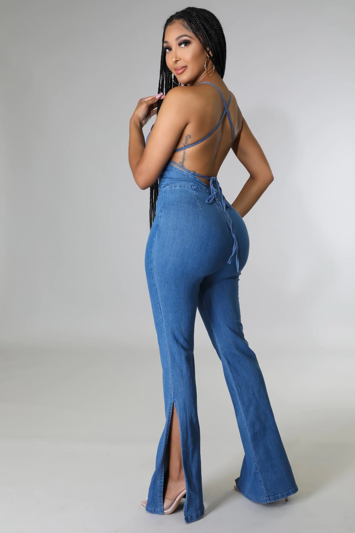 Antonia Denim Jumpsuit Medium Wash - Ali’s Couture