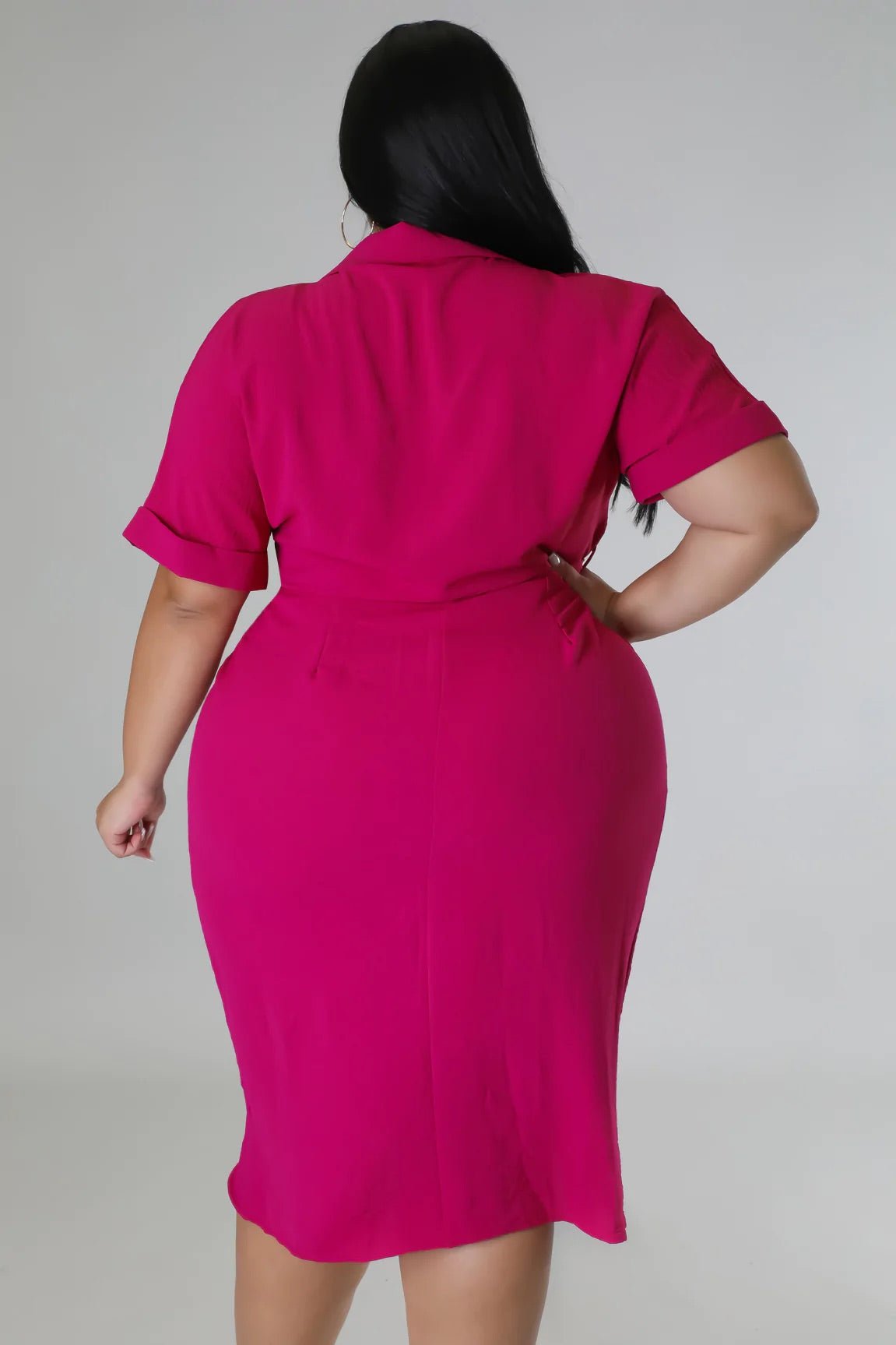 Bold Moves Midi Dress Magenta (Curvy) - Ali’s Couture