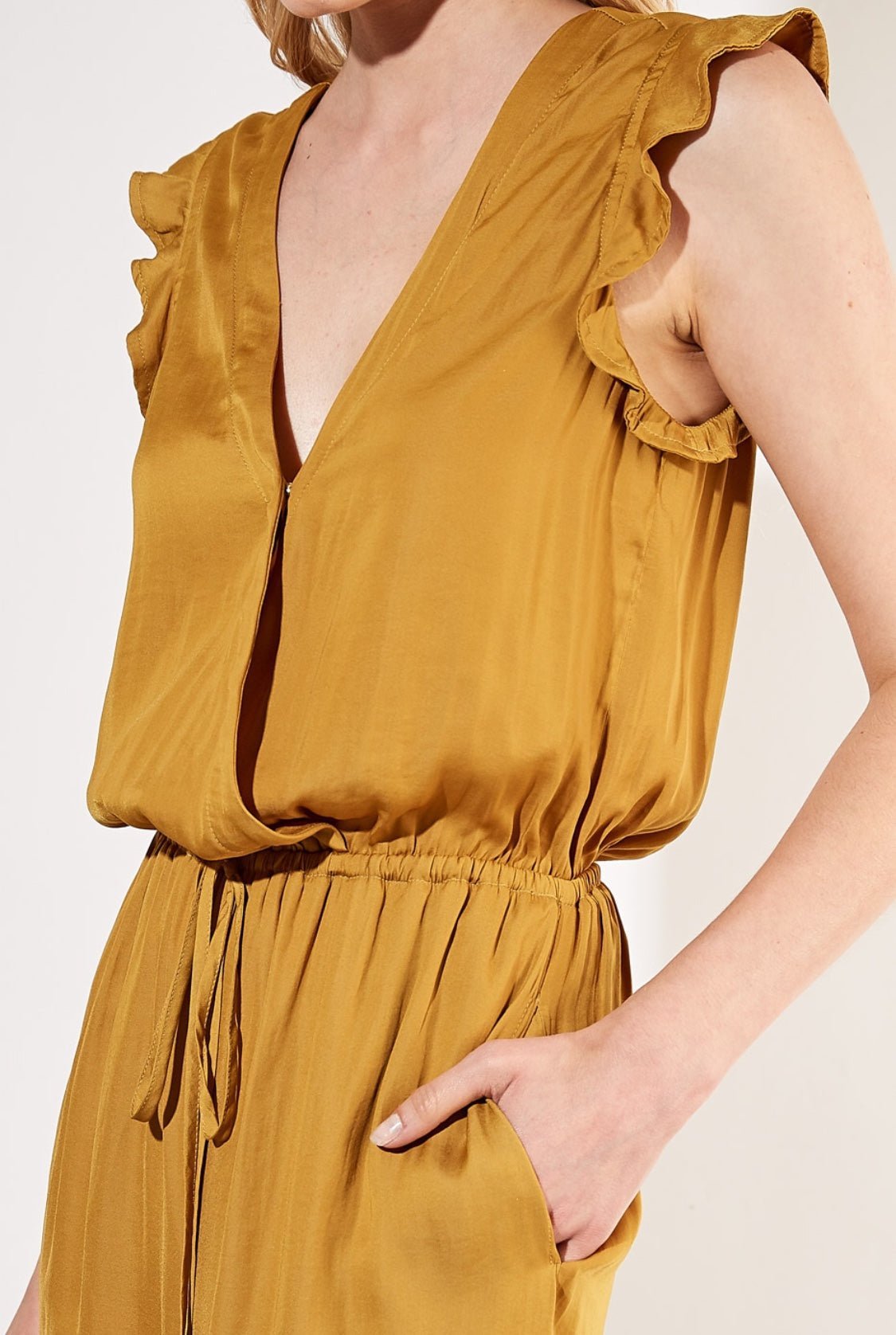 Chic Silky Jumpsuit Mustard - FINAL SALE - Ali’s Couture