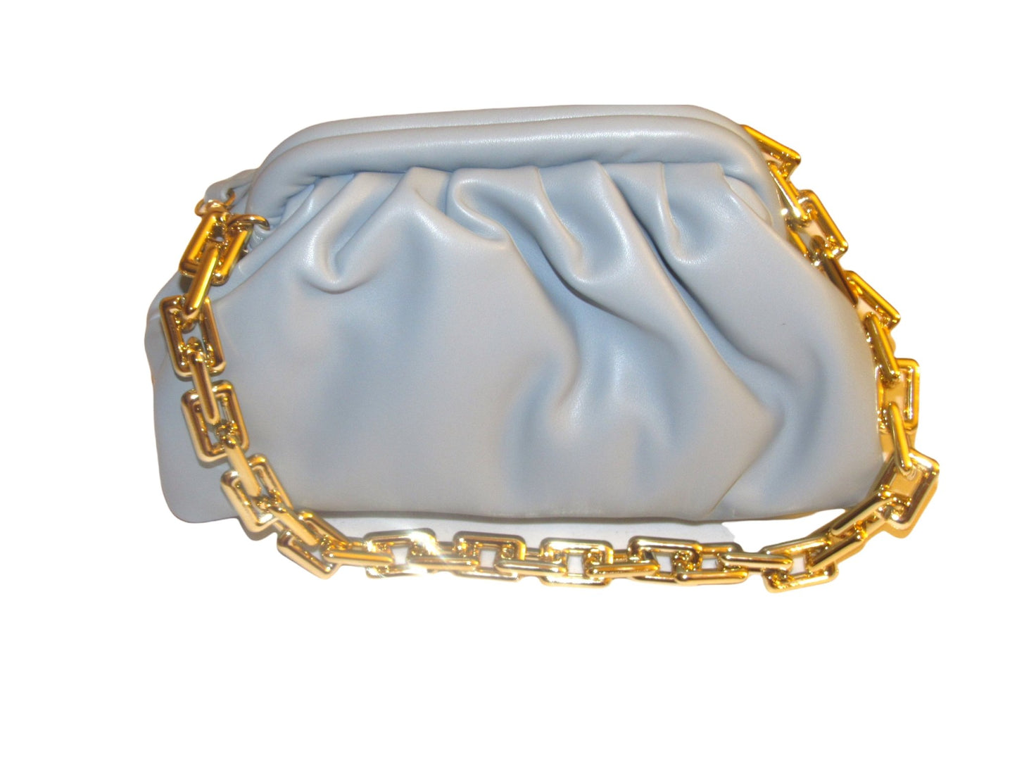 Classic Crossbody Chain Pouch Handbag Baby Blue - Ali’s Couture