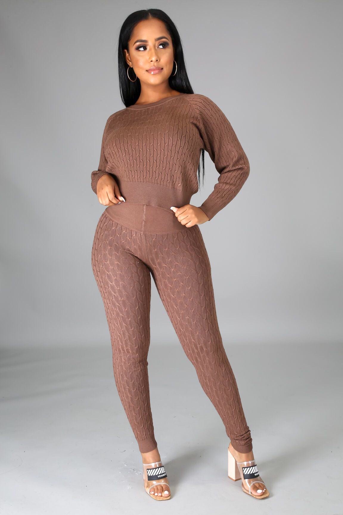 Cozy Nights Legging Set Mocha - Ali’s Couture