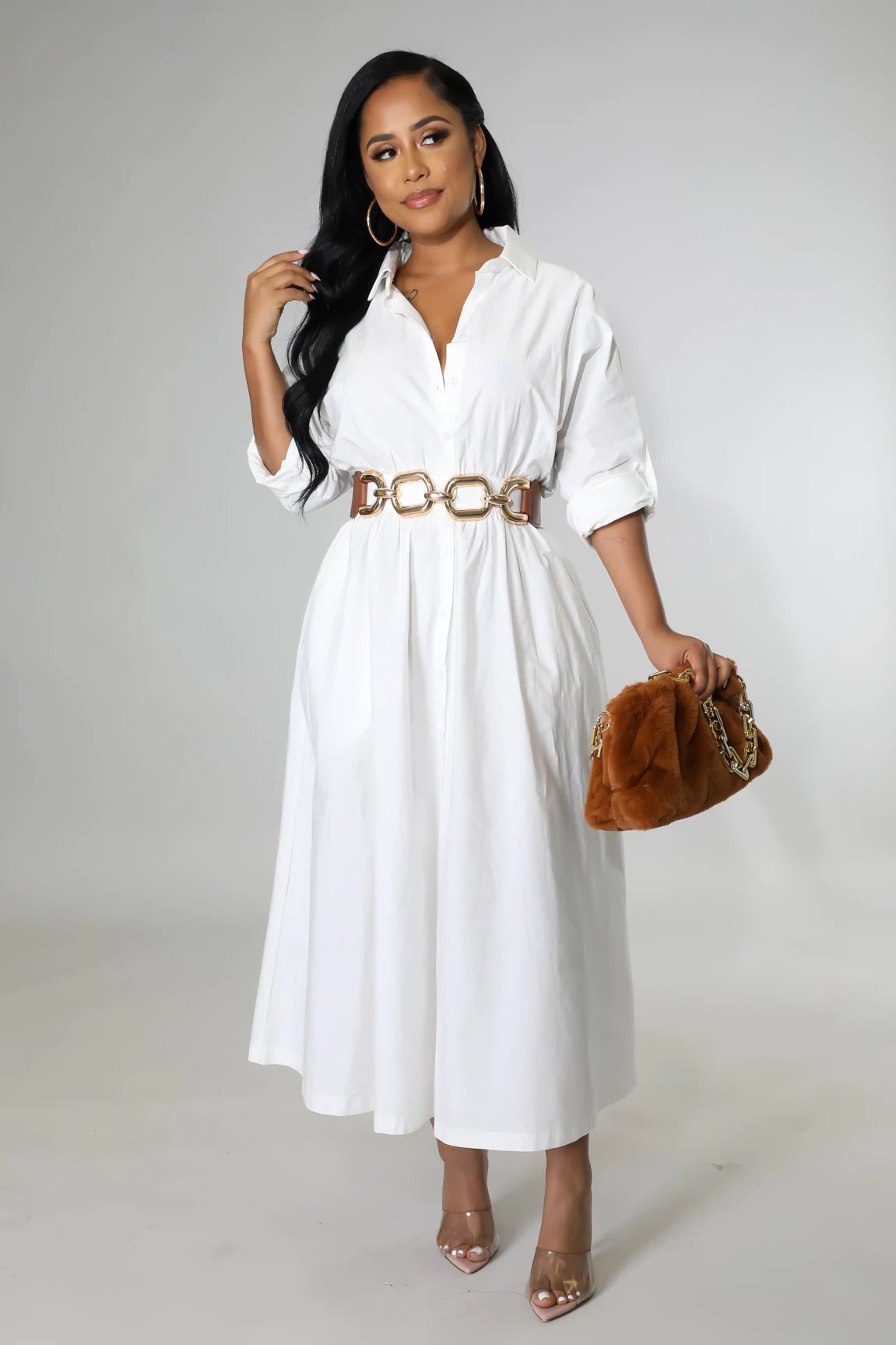 Dami Cotton Midi Dress White - Ali’s Couture