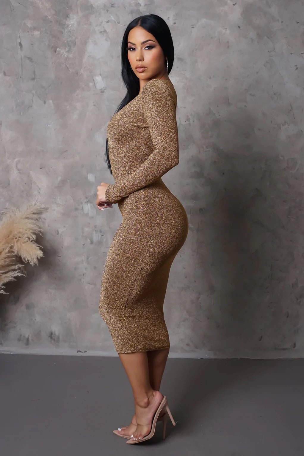 Dance All Night Midi Dress Gold - FINAL SALE - Ali’s Couture