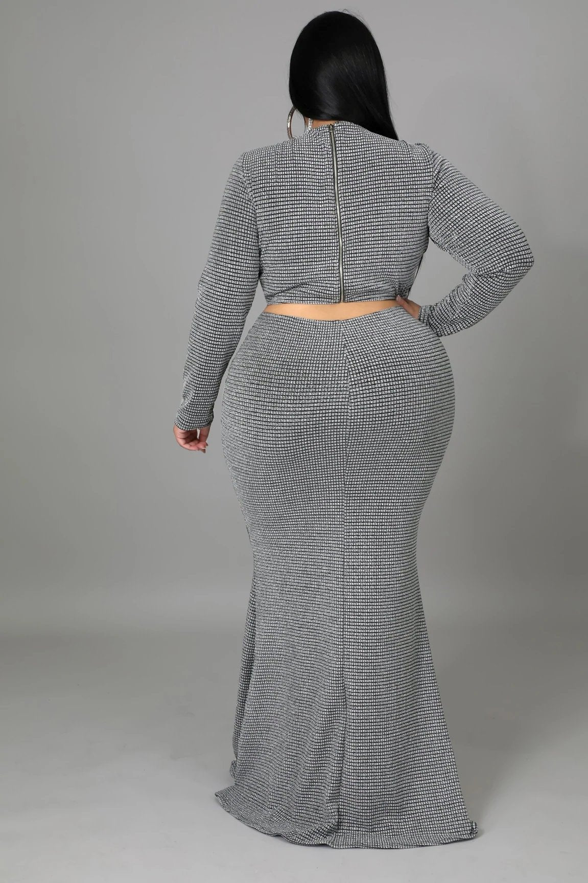 Dance The Night Away Side Cutout Maxi Dress Silver (Curvy) - Ali’s Couture