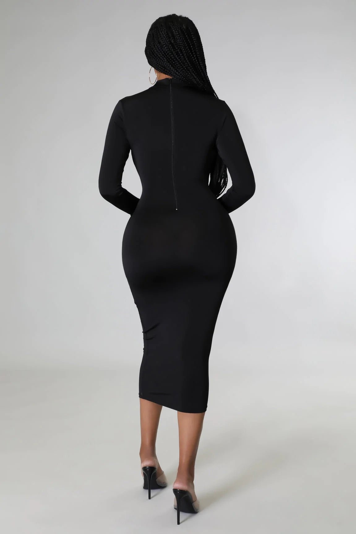 Jazzy Nights Cutout Midi Dress Black - Ali’s Couture