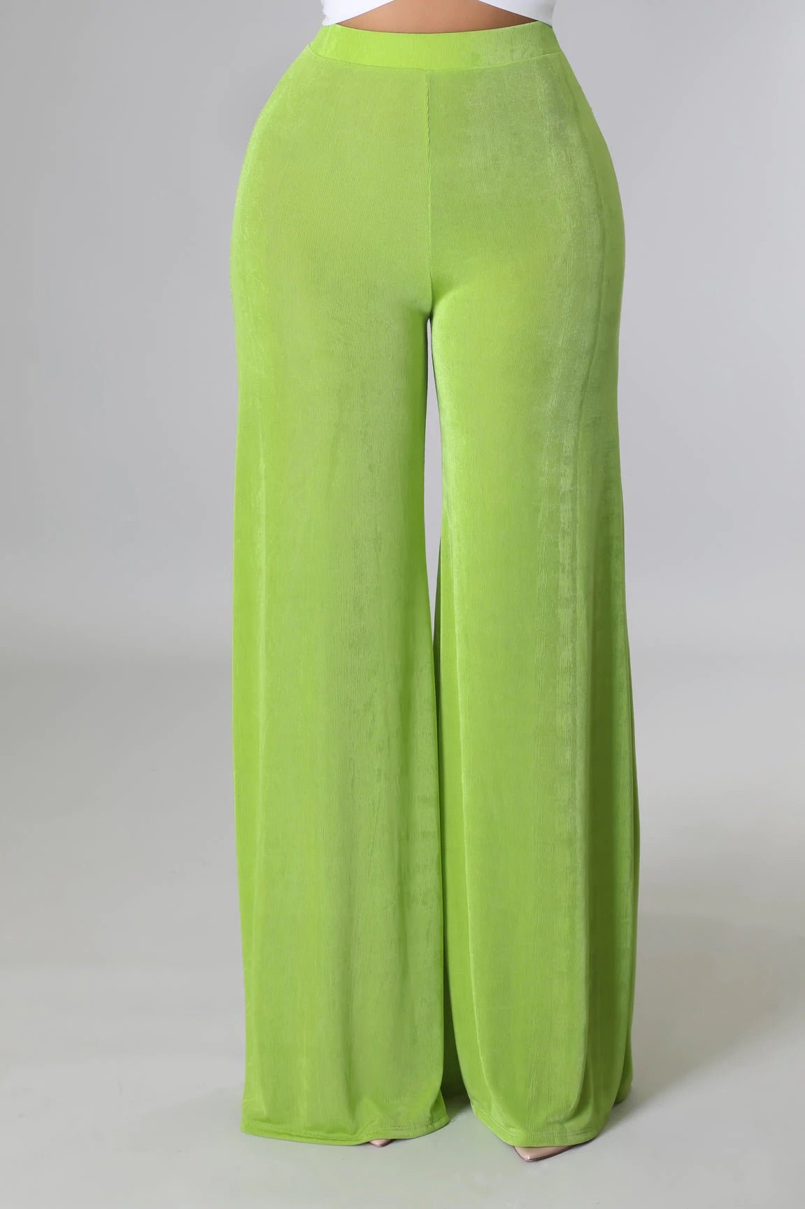 Jerseylicious High Waisted Pants Lime - Ali’s Couture