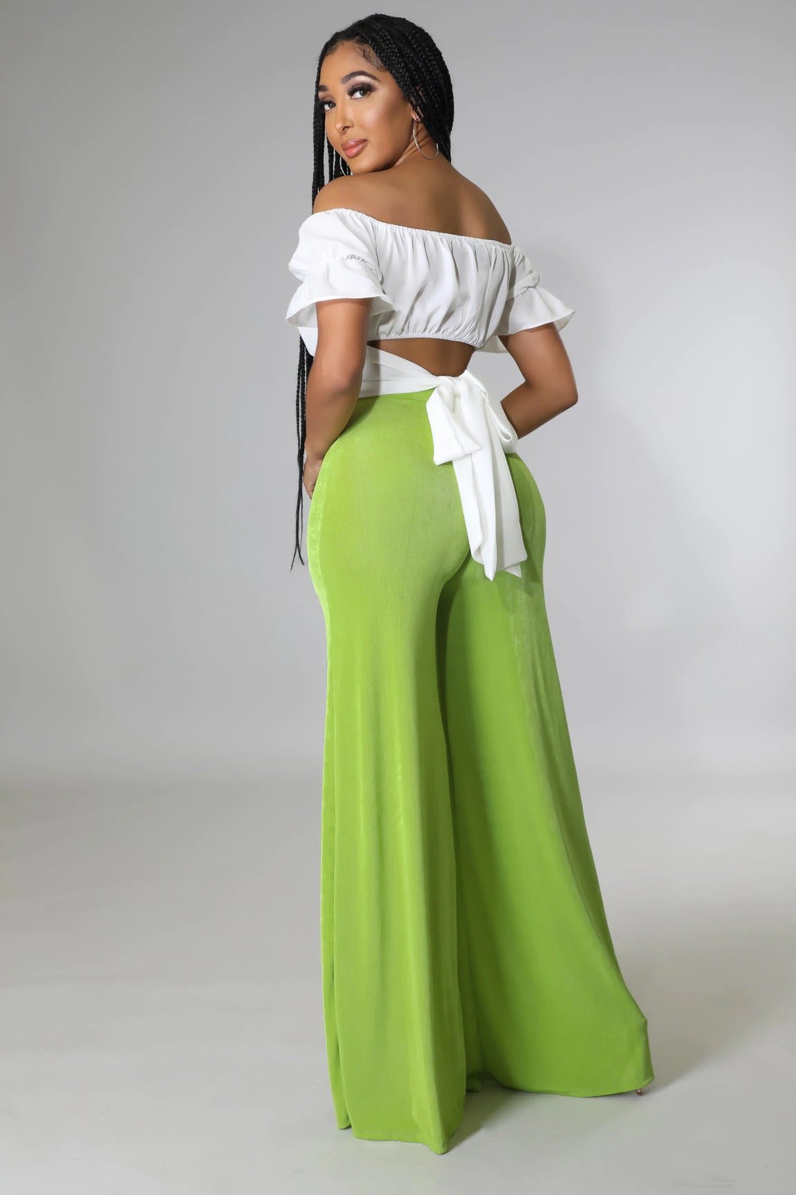 Jerseylicious High Waisted Pants Lime - Ali’s Couture