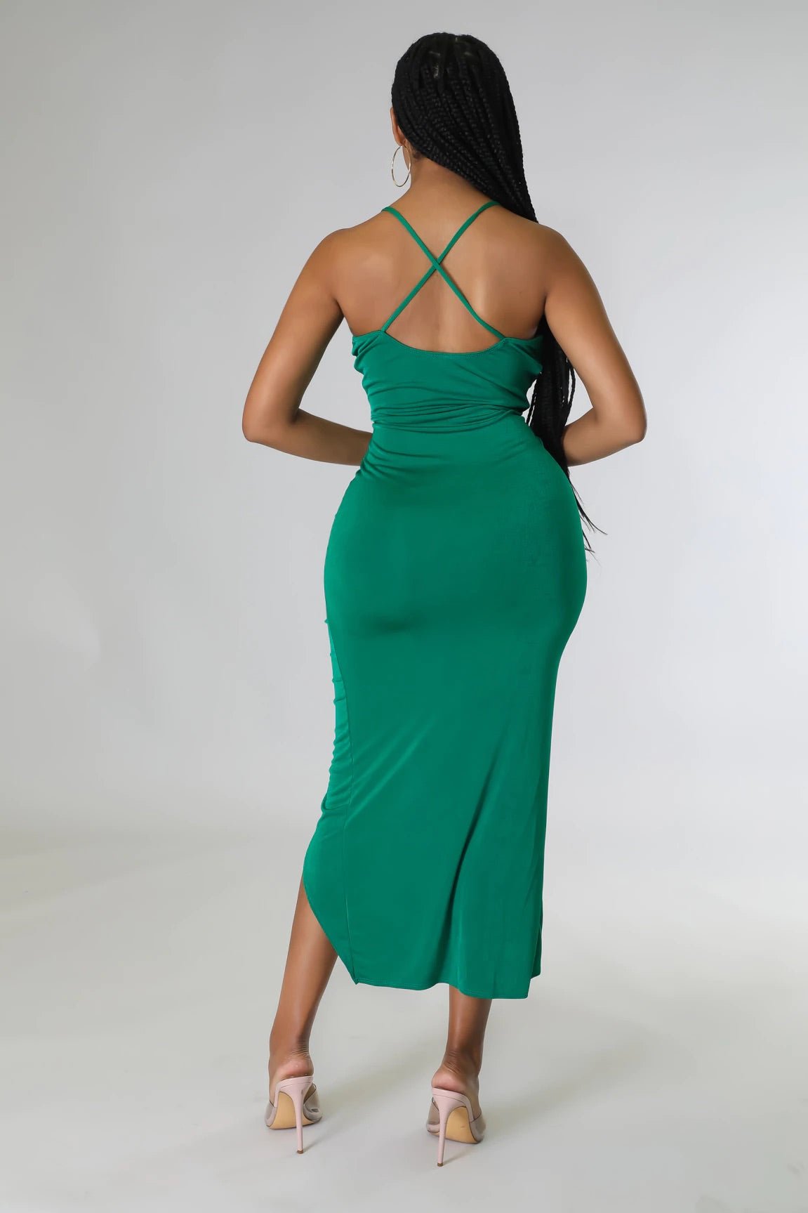 Kallan Midi Dress Green - FINAL SALE - Ali’s Couture