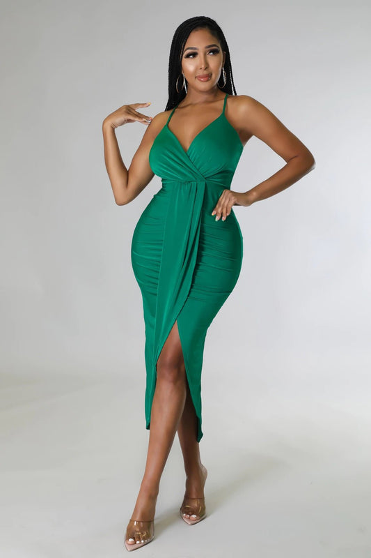 Kallan Midi Dress Green - FINAL SALE - Ali’s Couture