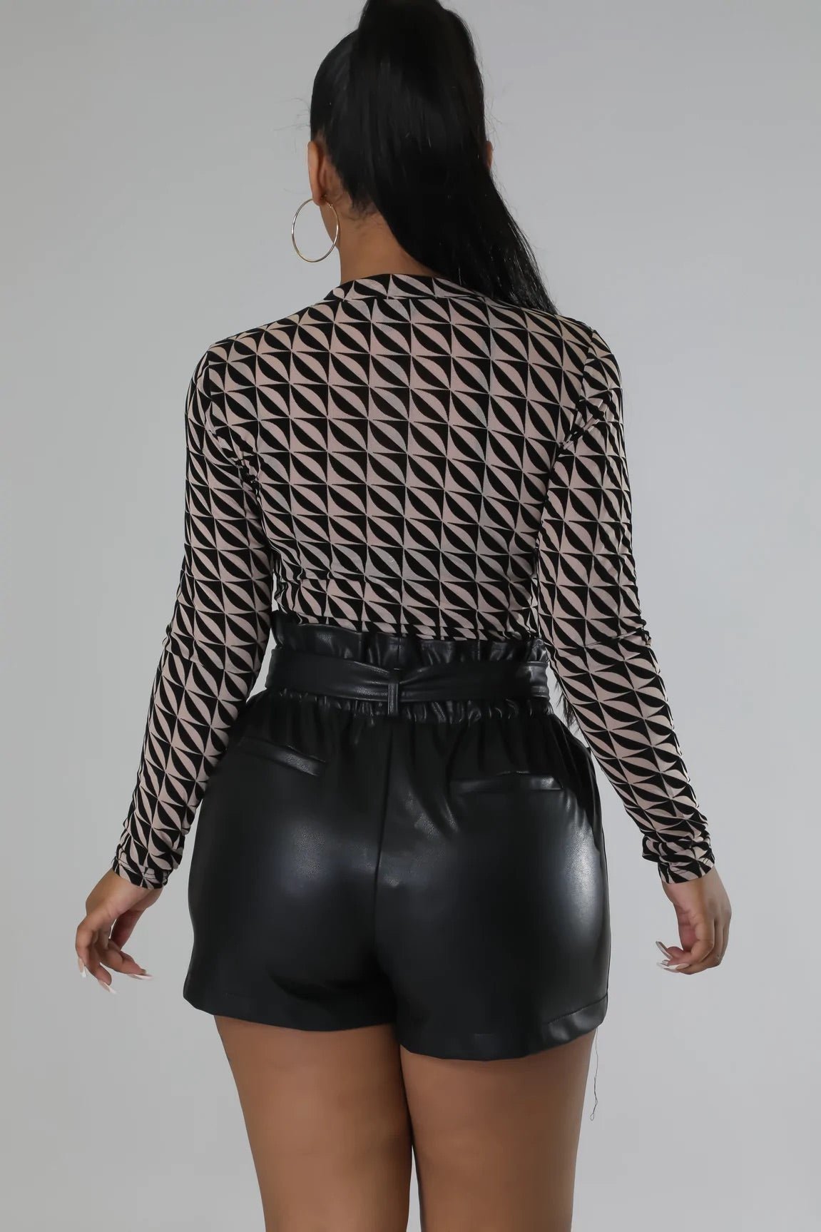 Karlotta Faux Leather Shorts Black - Ali’s Couture