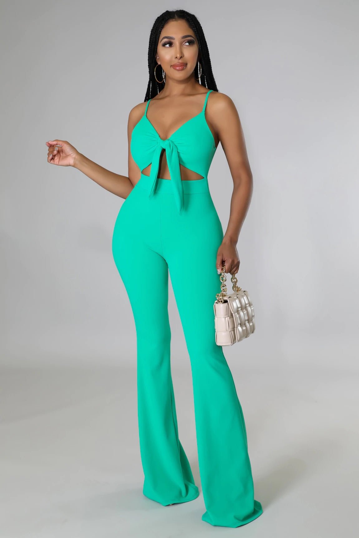 Lanai Cutout Jumpsuit Green - Ali’s Couture