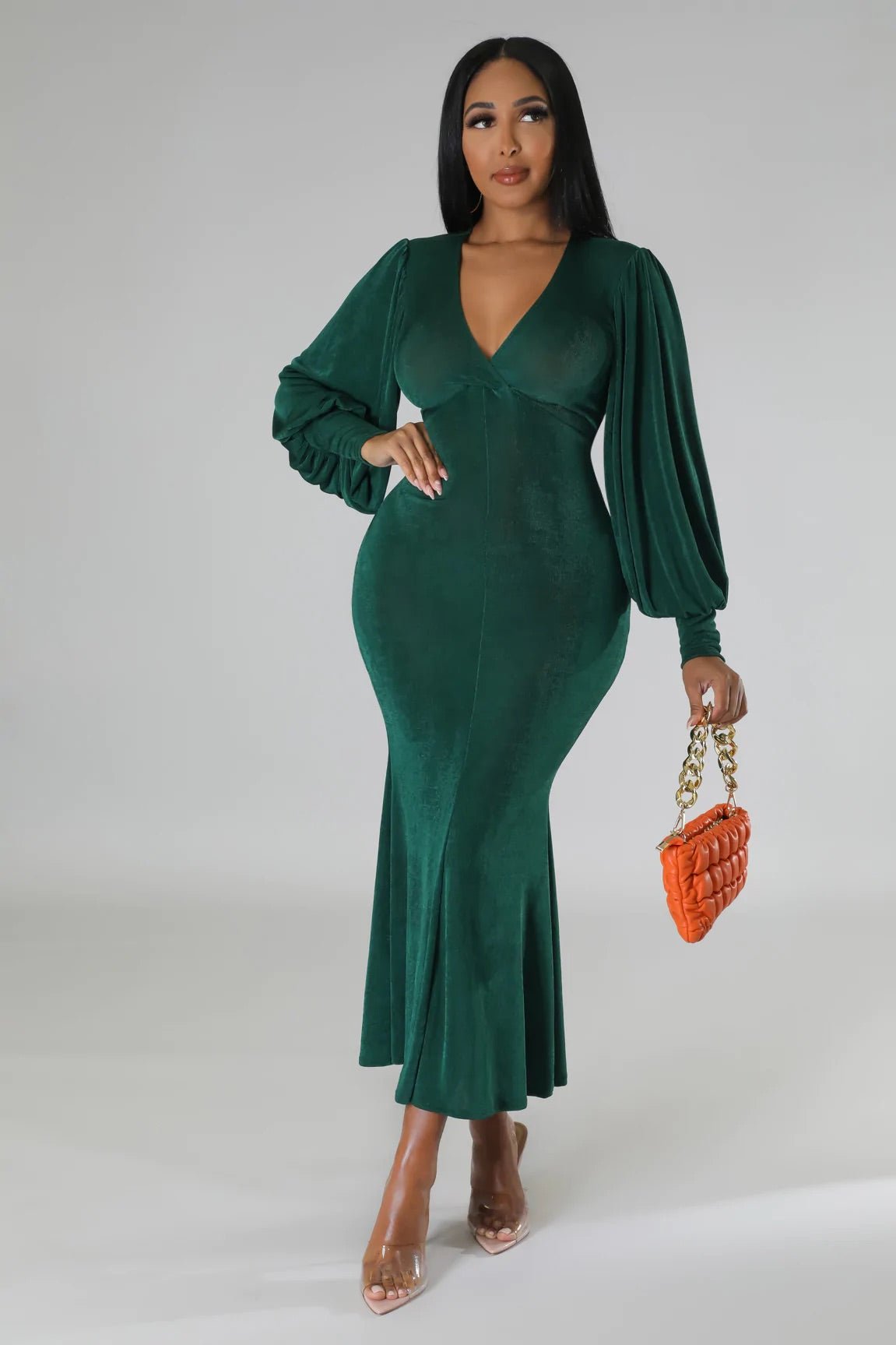 Hunter Green Midi Dress