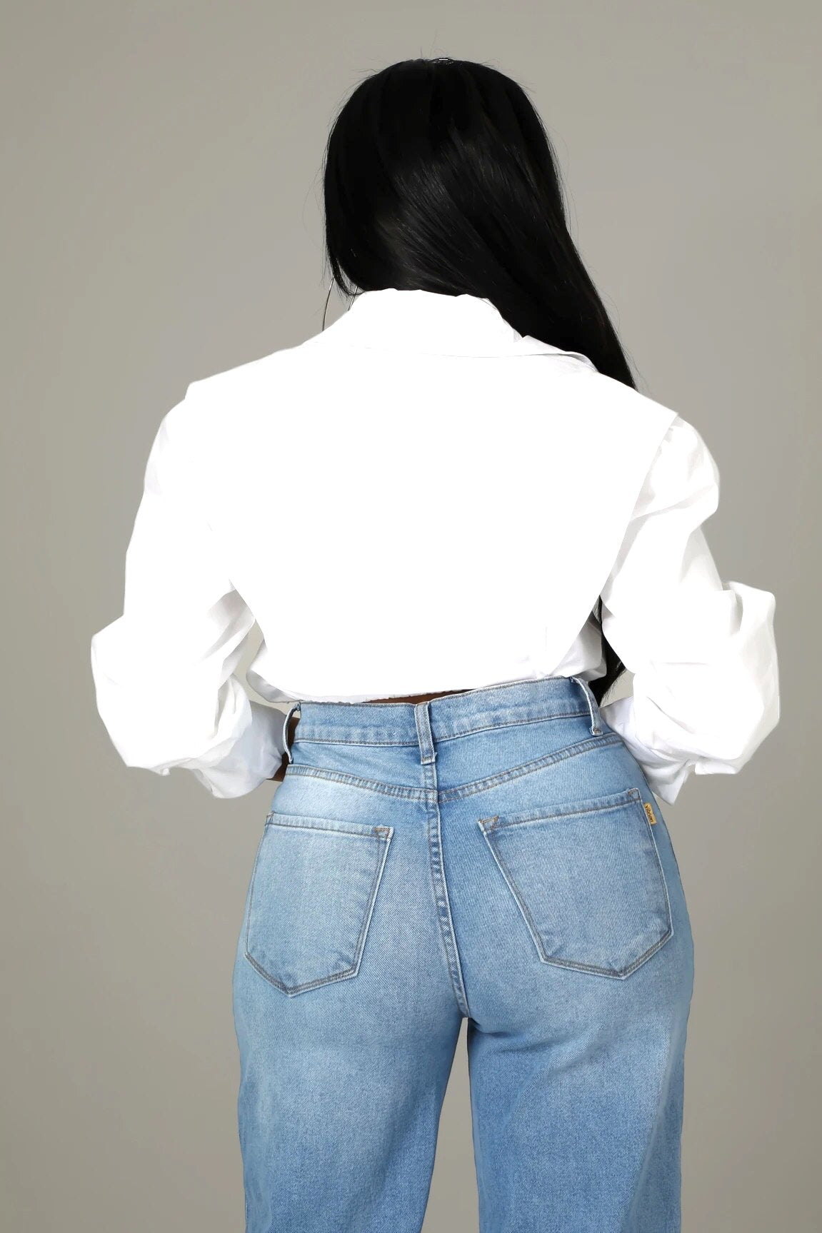 Make A Presence Long Sleeve Crop Top White - Ali’s Couture